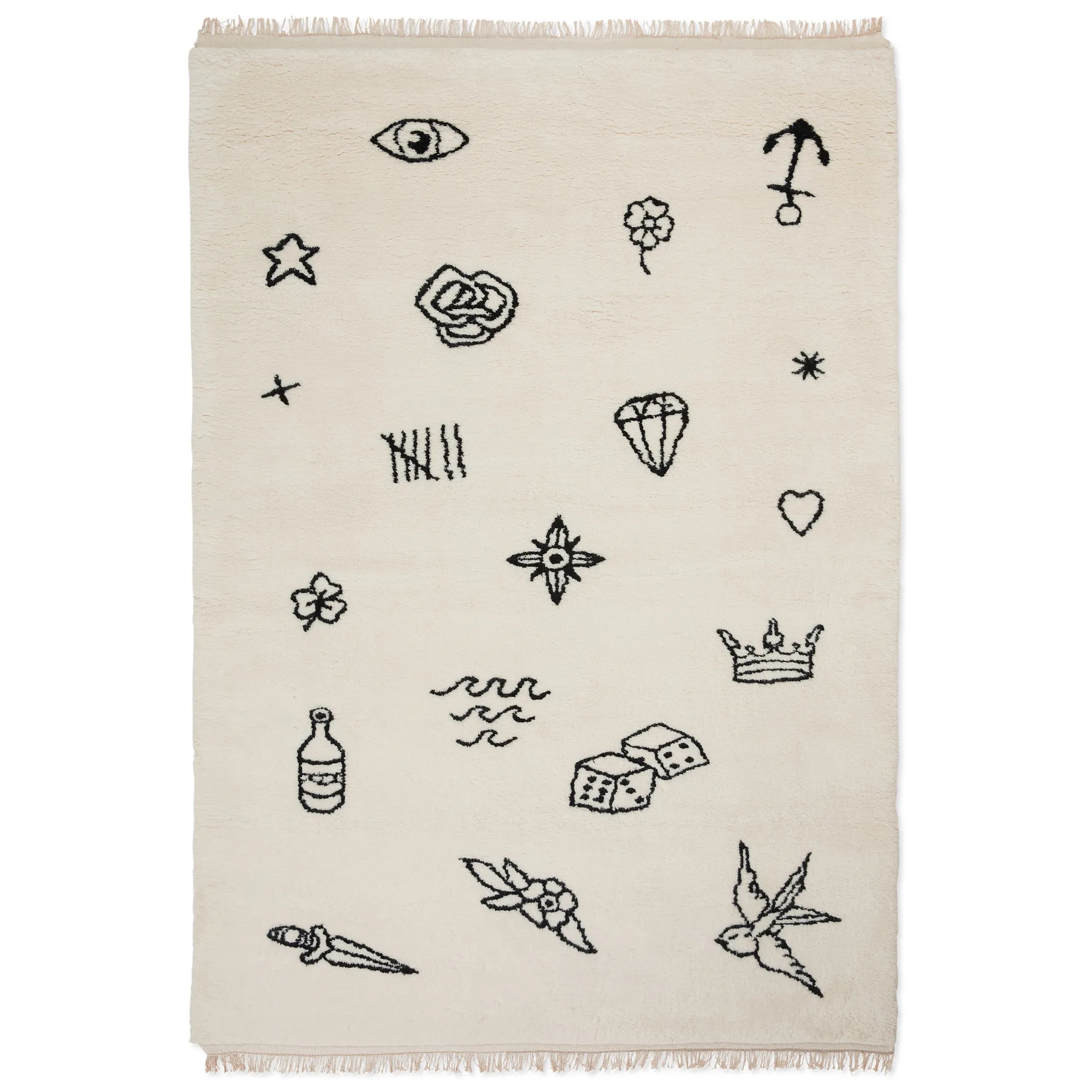 Nomad Cream Rya Rug - 1