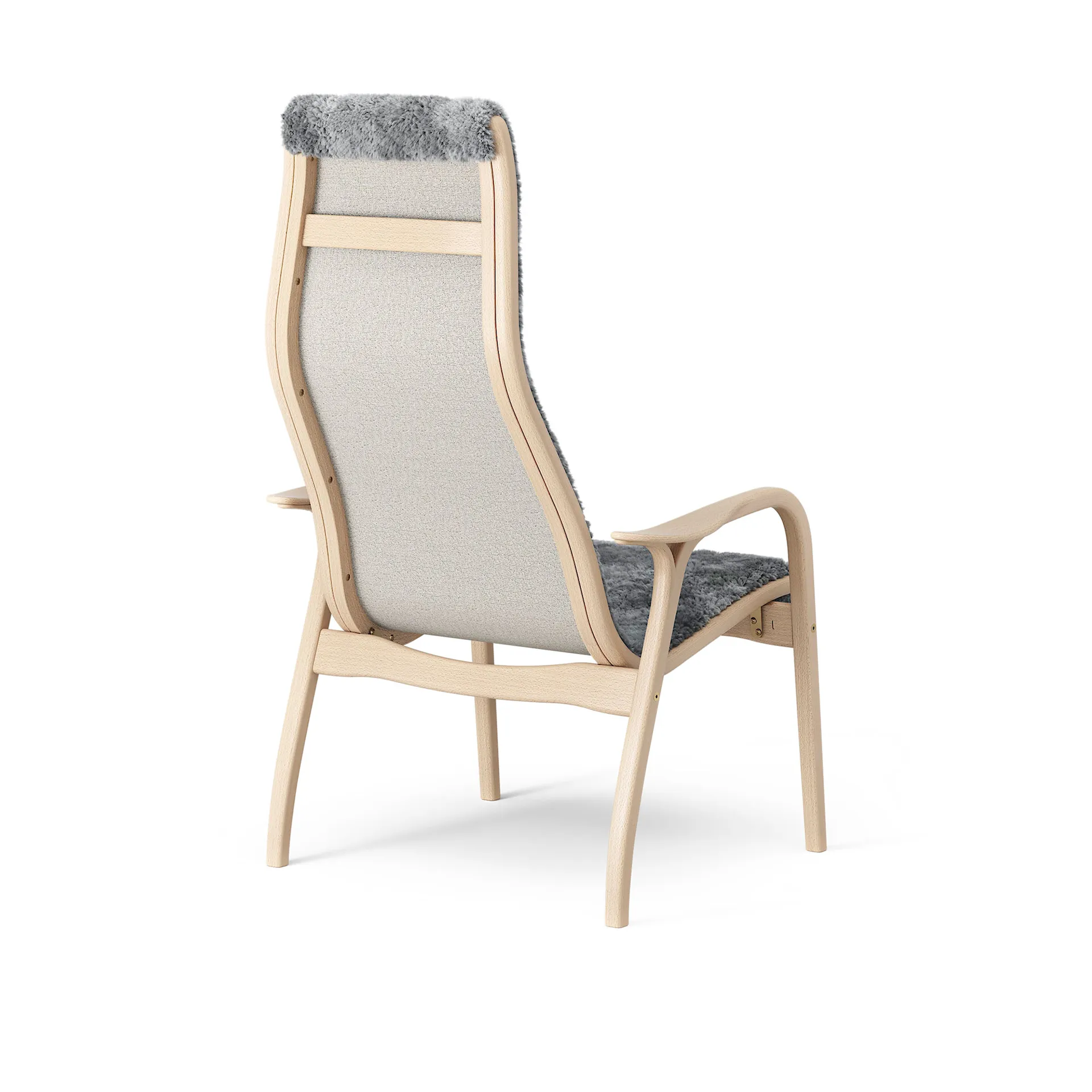 Lamino Armchair Lacquered Beech - Scandinavian Grey - Swedese - Yngve Ekström - NO GA