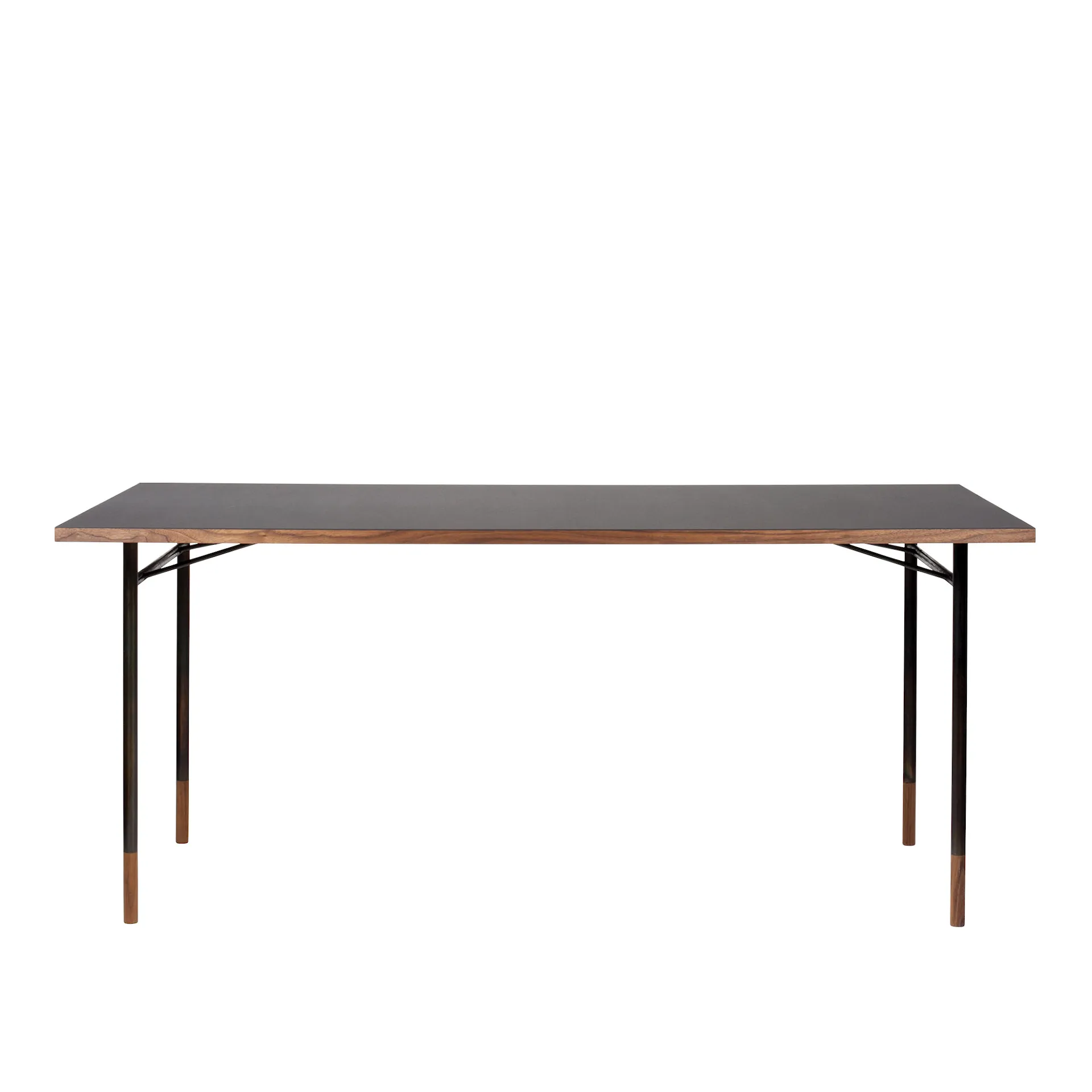 Nyhavn Desk, 170 cm, Without Tray Unit, Walnut, Black Steel - House of Finn Juhl - Finn Juhl - NO GA