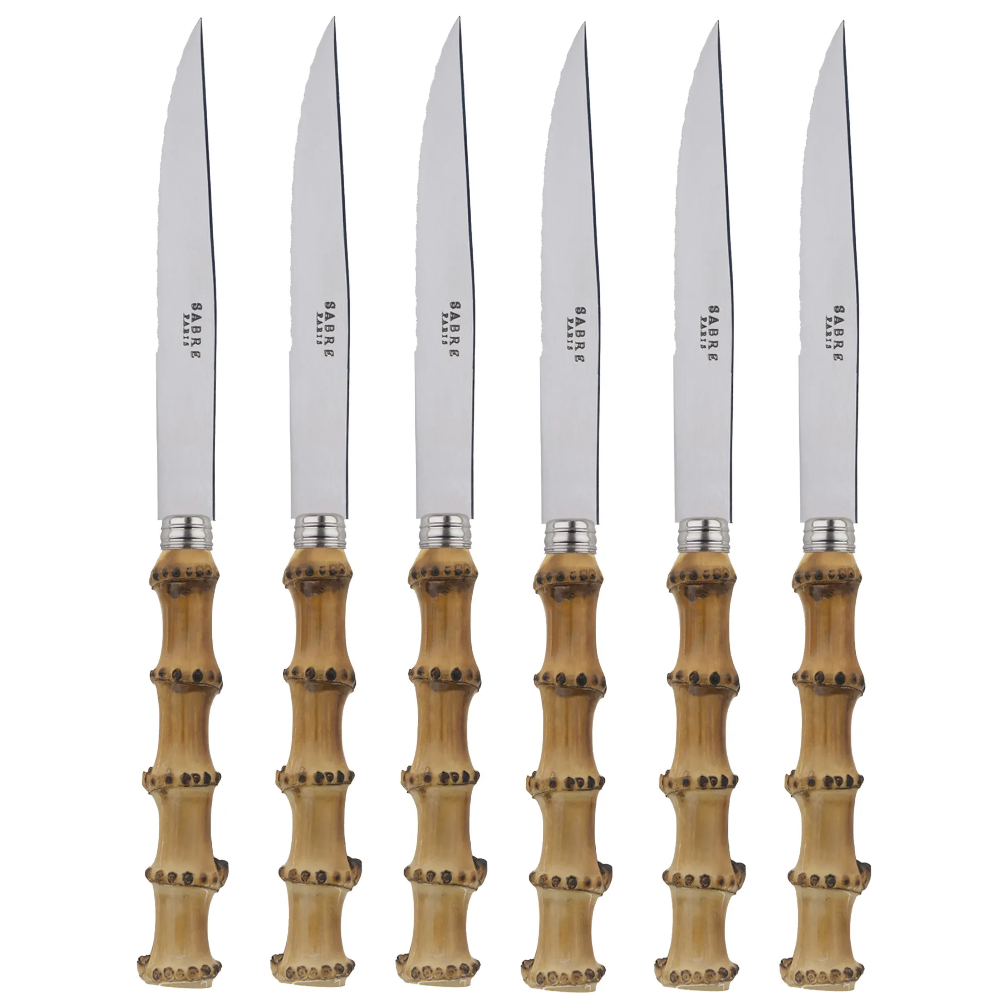 Panda Light Bamboo Steak Knives Set of 6 - 1