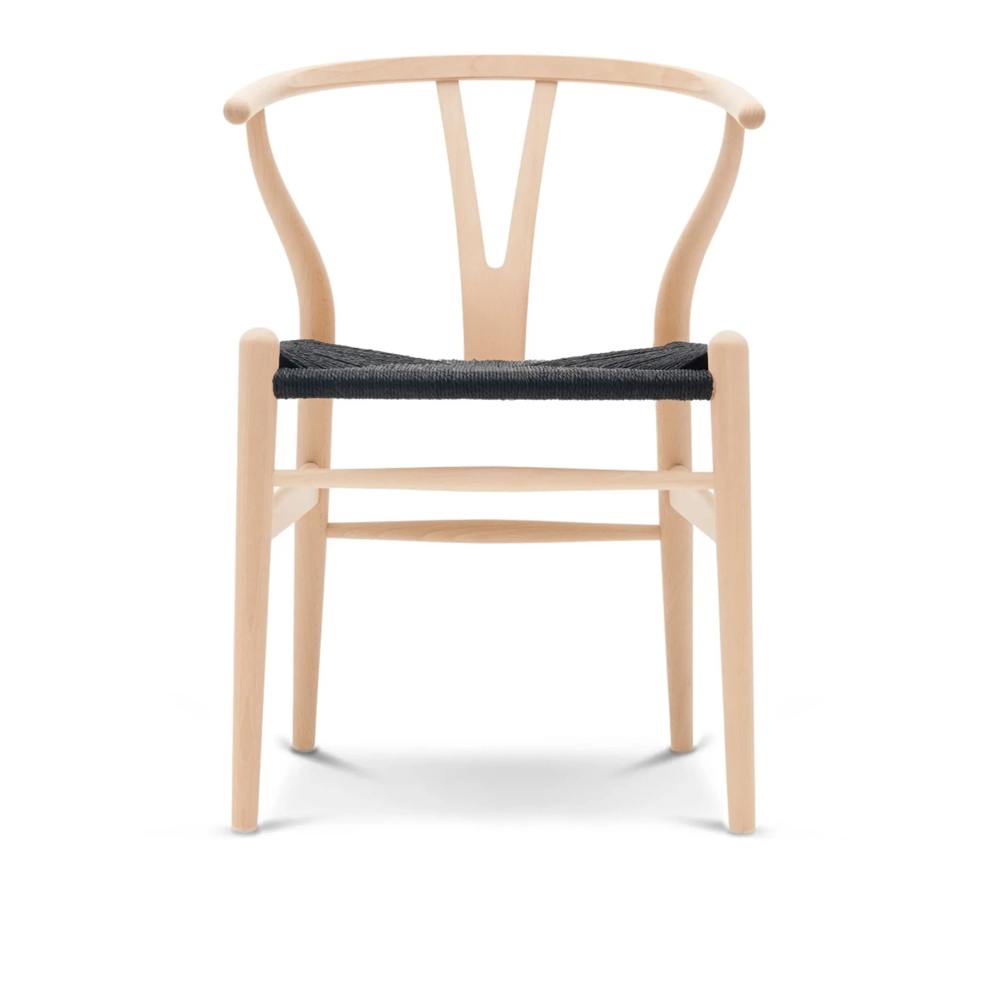 CH24 Wishbone Chair Beech/Black Cord - 1