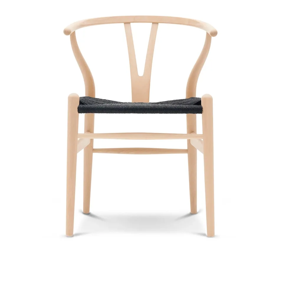 CH24 Wishbone Chair Beech/Black Cord