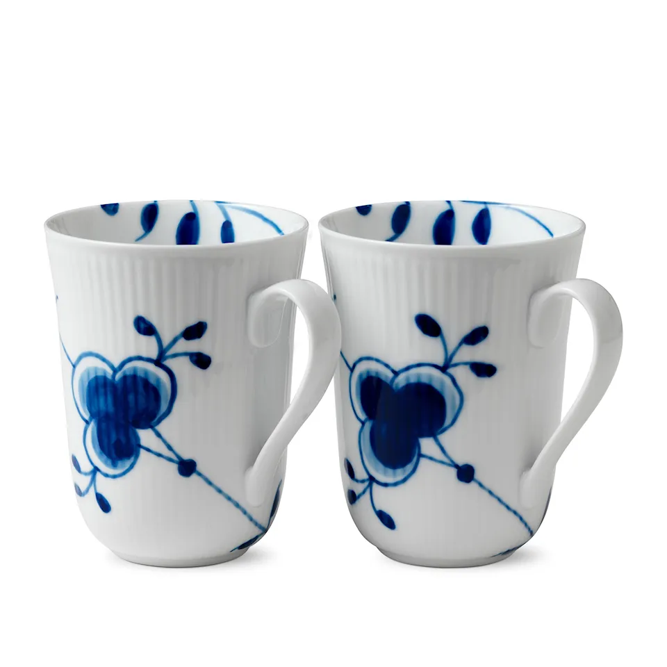 Blue Fluted Mega Mug 36 cl 2 pcs