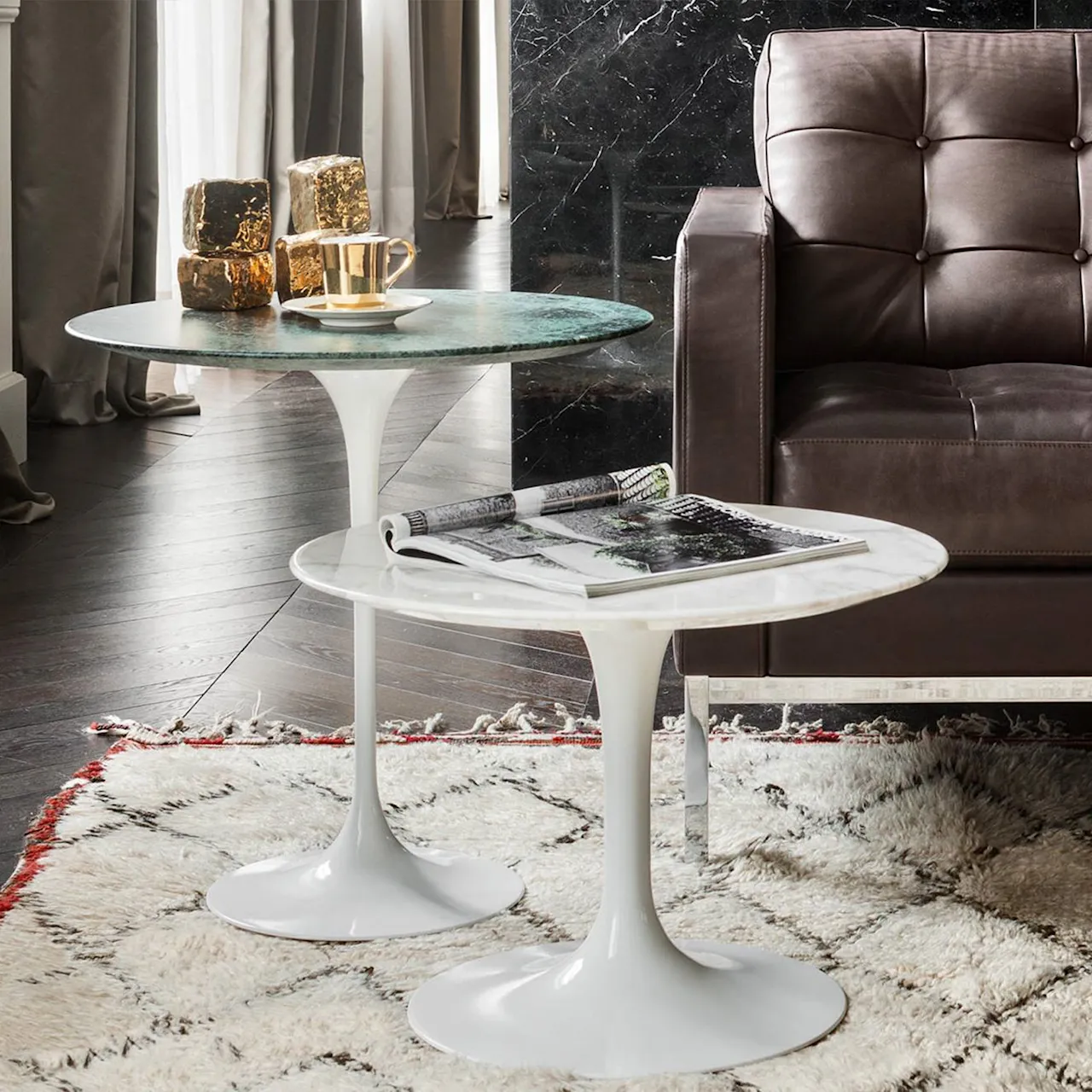 Saarinen Round Side Table - White