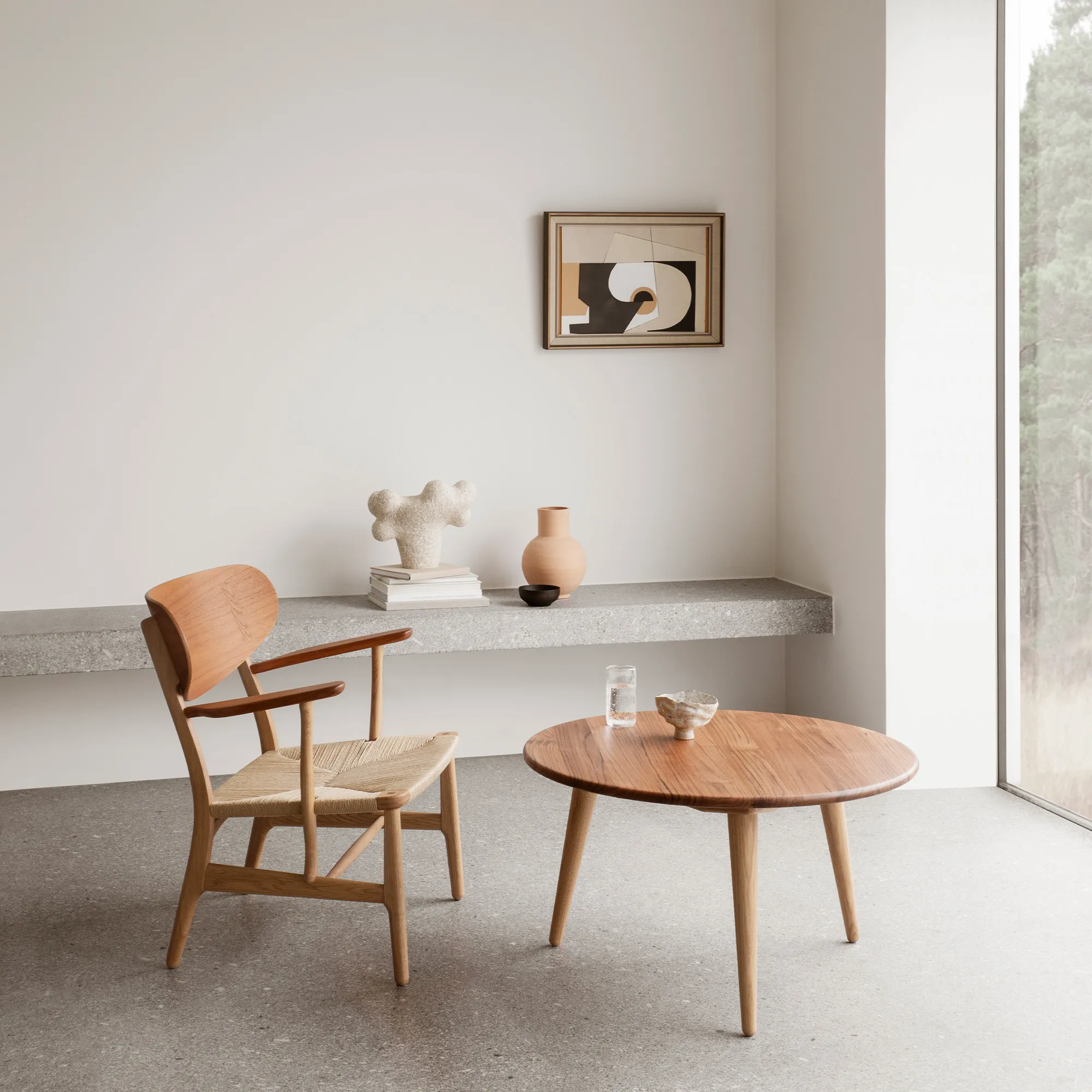CH22 Armchair Oak/Natural Cord - 2
