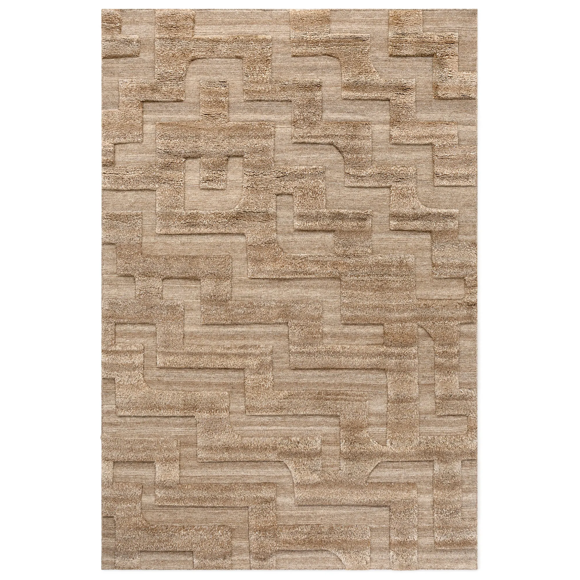 Boho Brown Mix wollen vloerkleed - 1