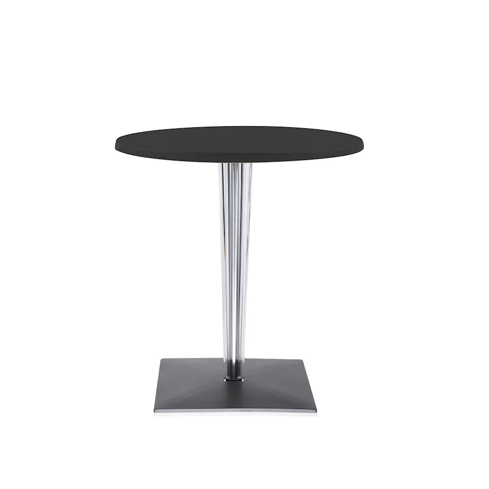 Top Top Table 4210 Ø60, Black Melamine Top, Square Base