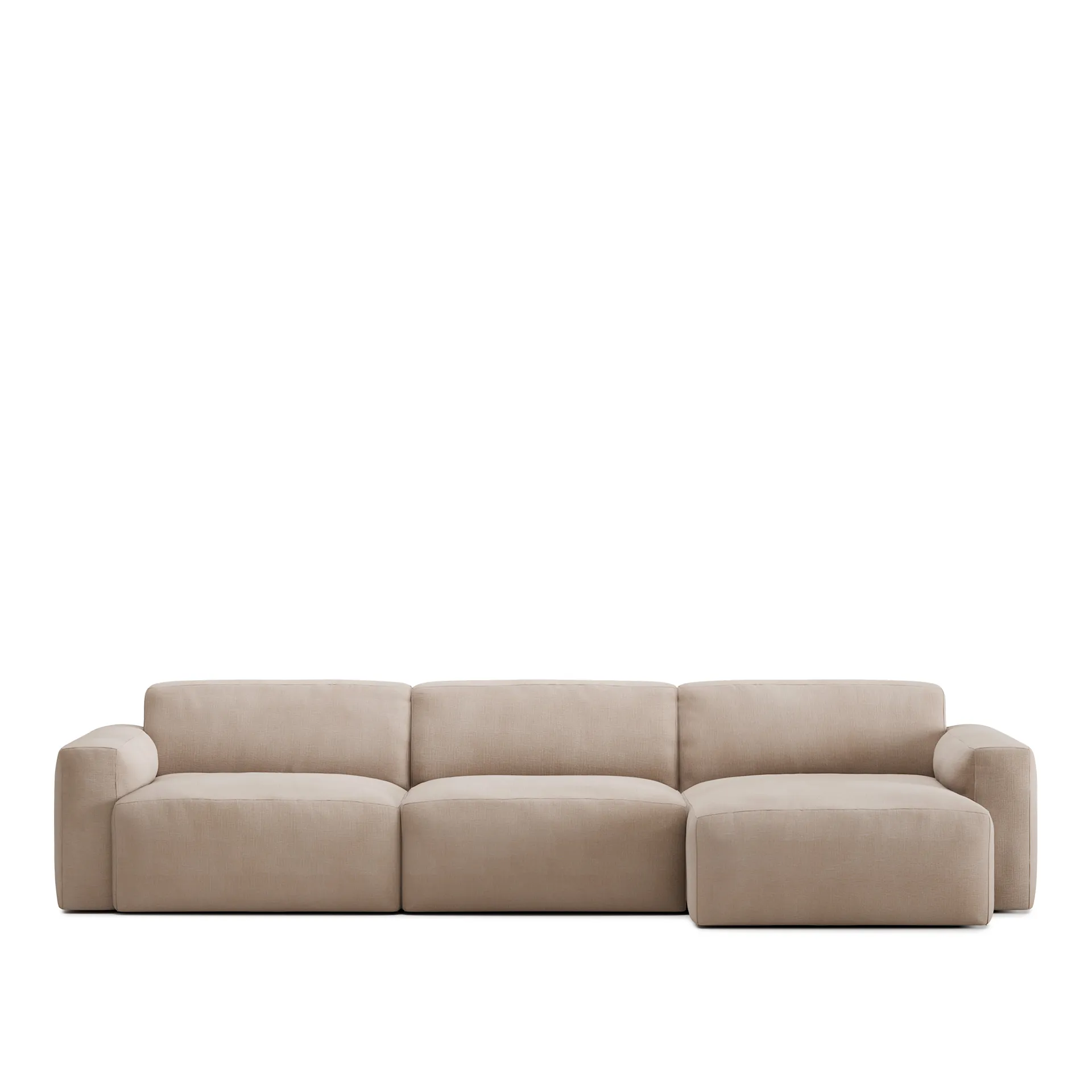 Brick 3-Seater Chaise Lounge Right - NO GA - NO GA