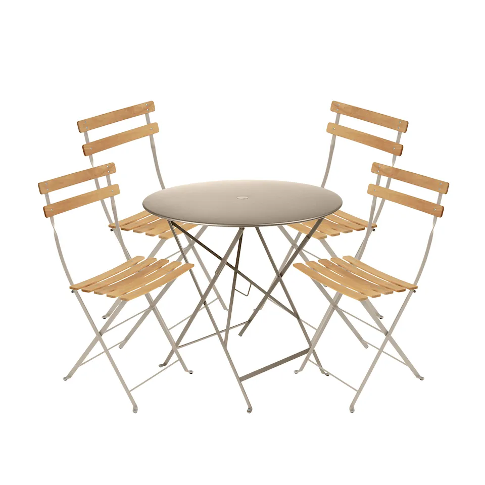 Bistro ruokaryhmä pöytä 77cm & 4 puu tuolit