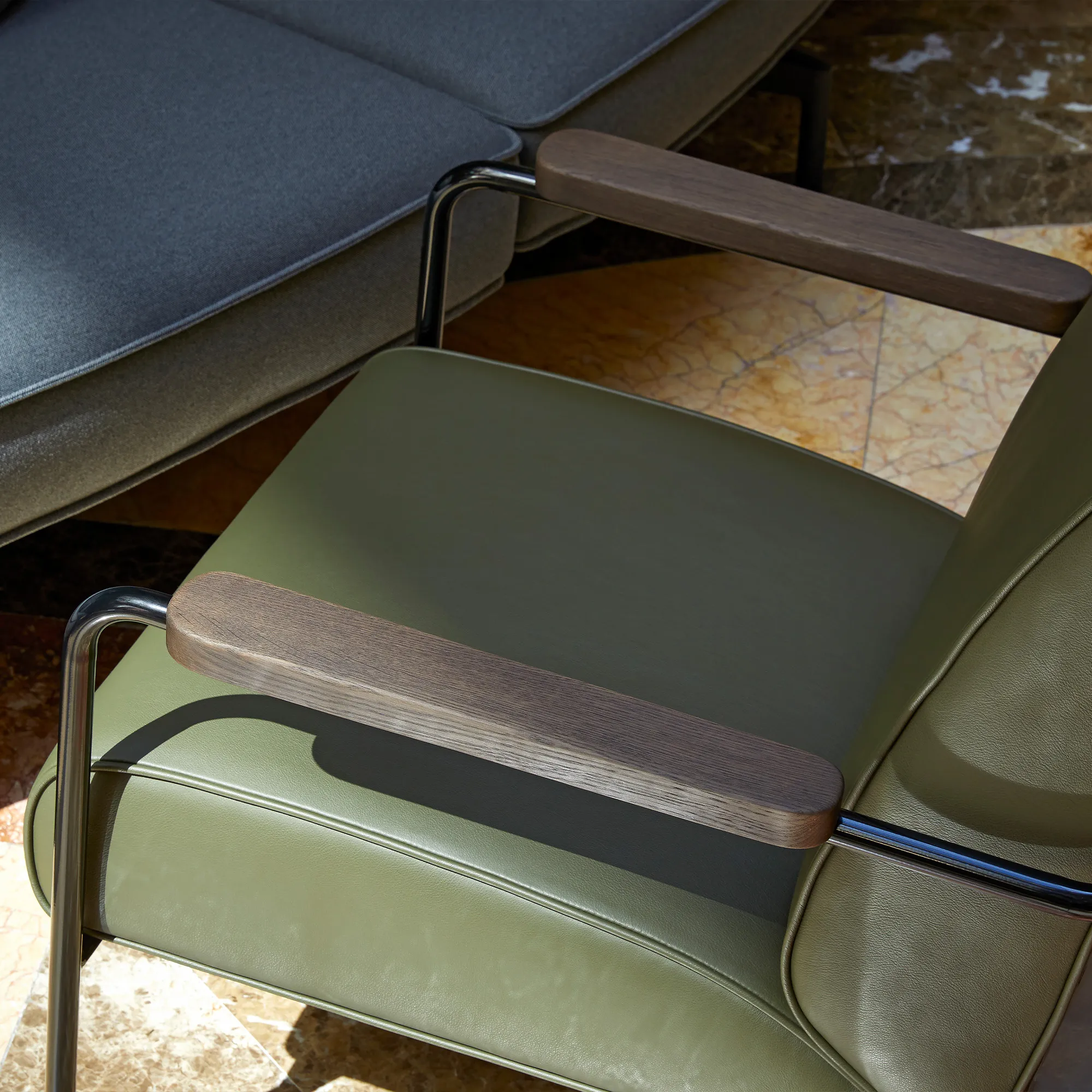 Fauteuil de Salon Armchair Prouvé Bleu Marcoule