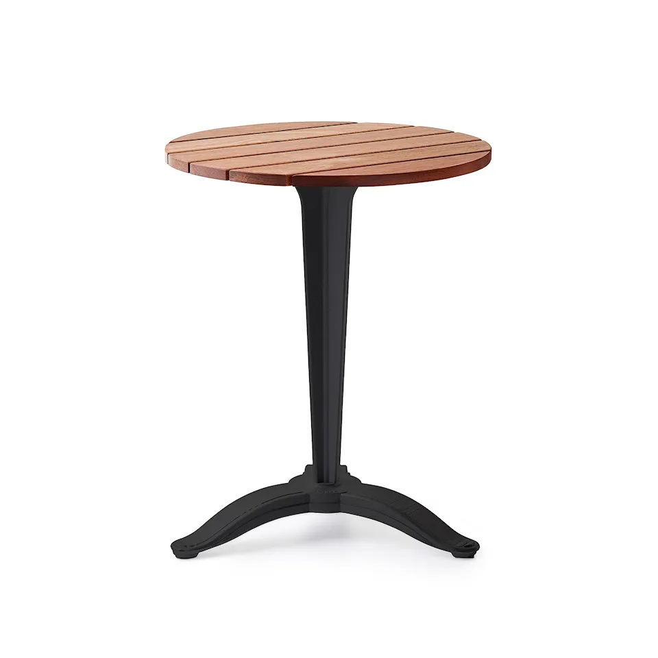 Table Calais - Big Foot Ø 60 Oiled Mahogany/Black Lacquered Aluminium