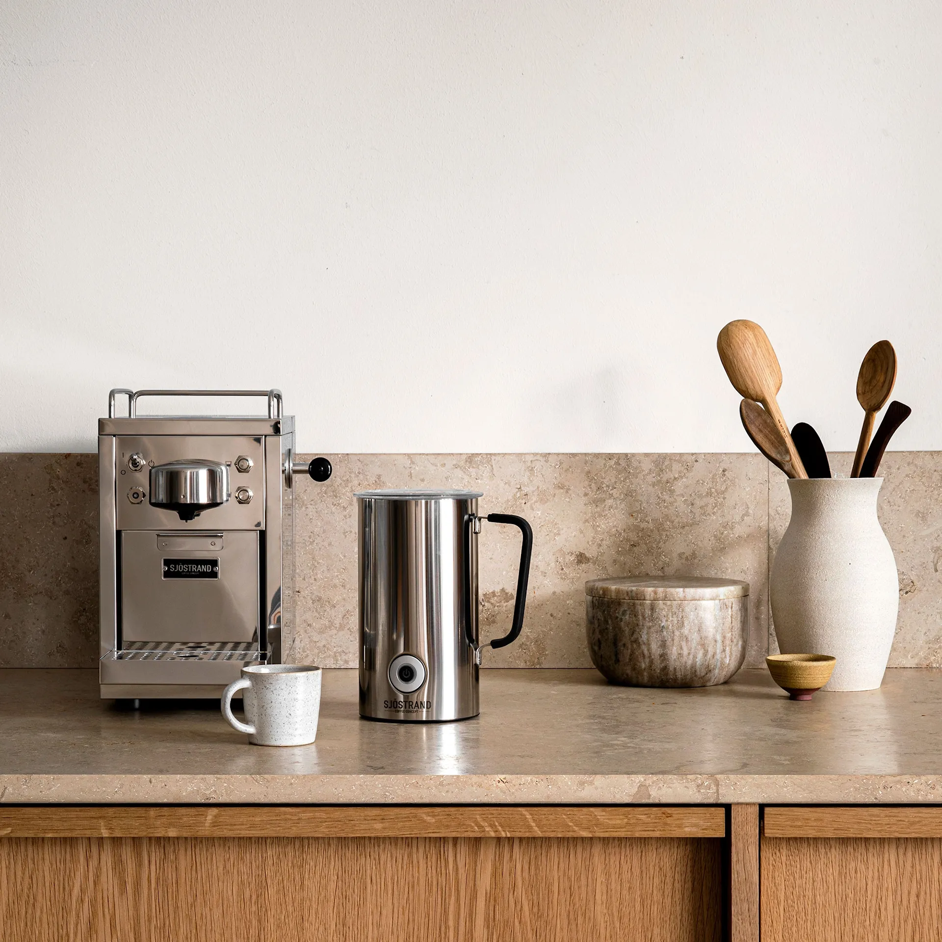 The Original Espresso Capsule Machine Rustfrit Stål + Milk Frother - Sjöstrand Coffee Concept - NO GA