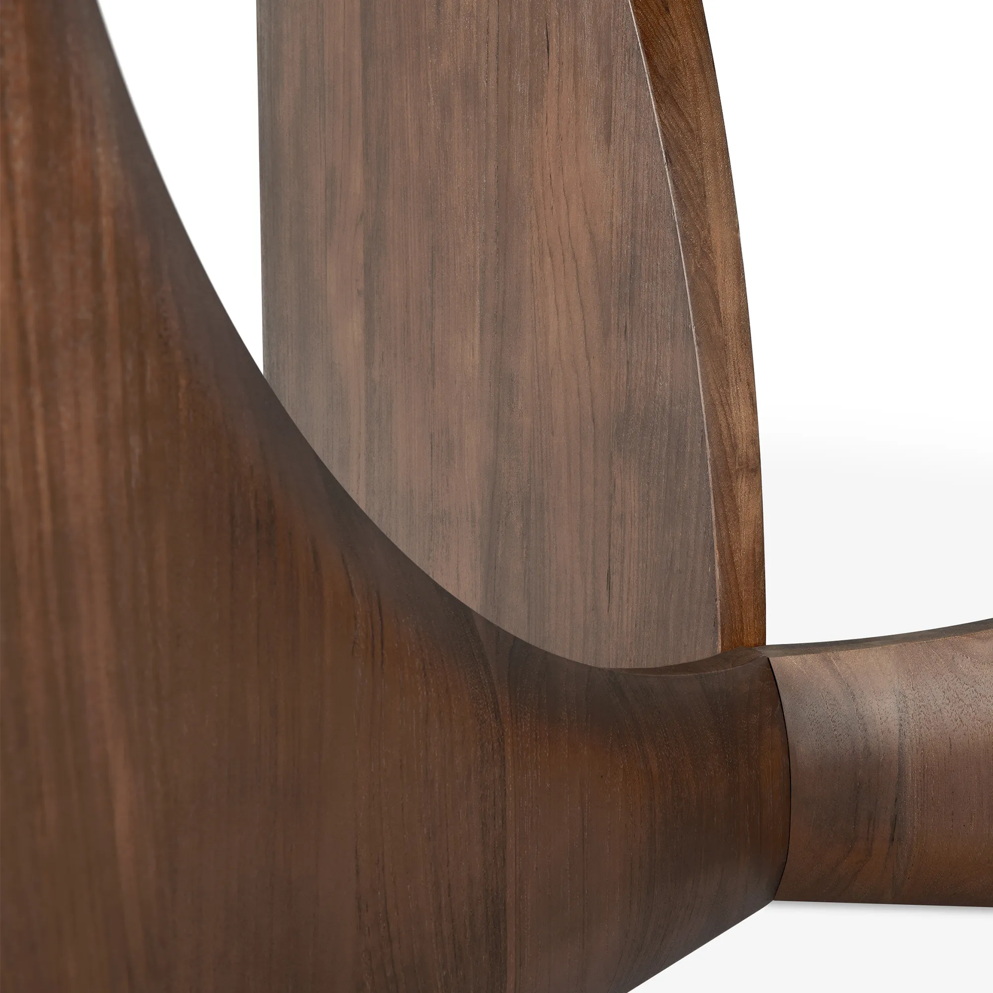 Geometric Dining Table Brown Varnished Teak - 10