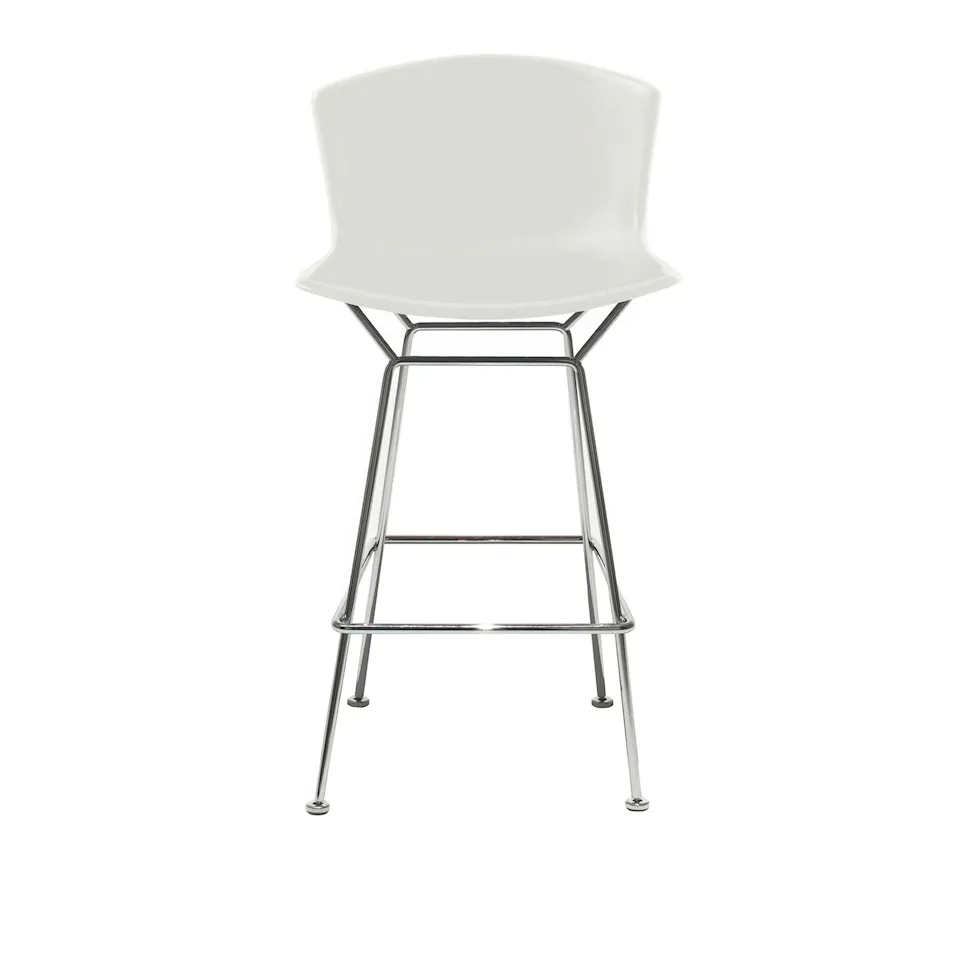 Bertoia Plastic Bar Stool, sædehøjde 69 cm, sort base, blåt sæde