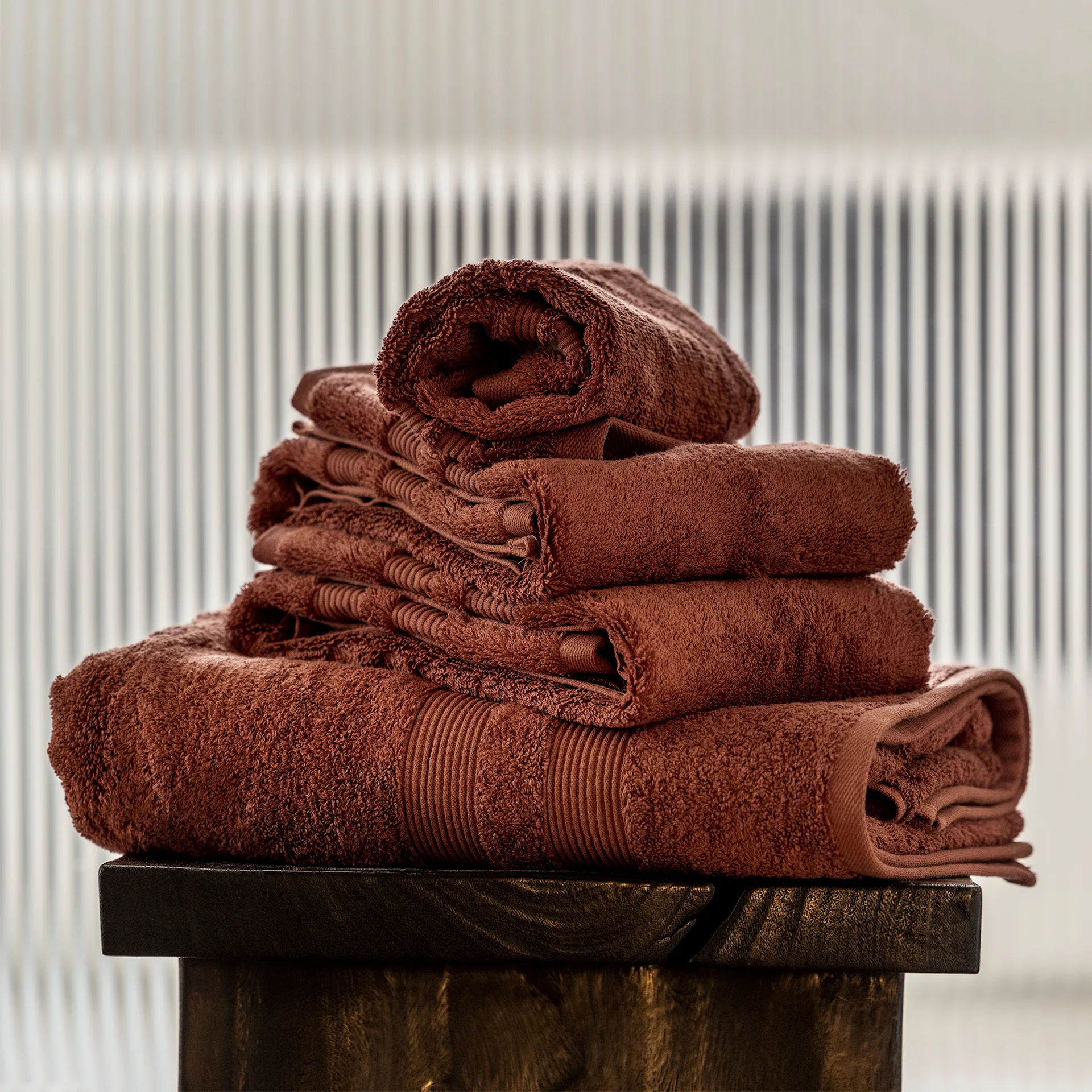 Rust coloured towels sale