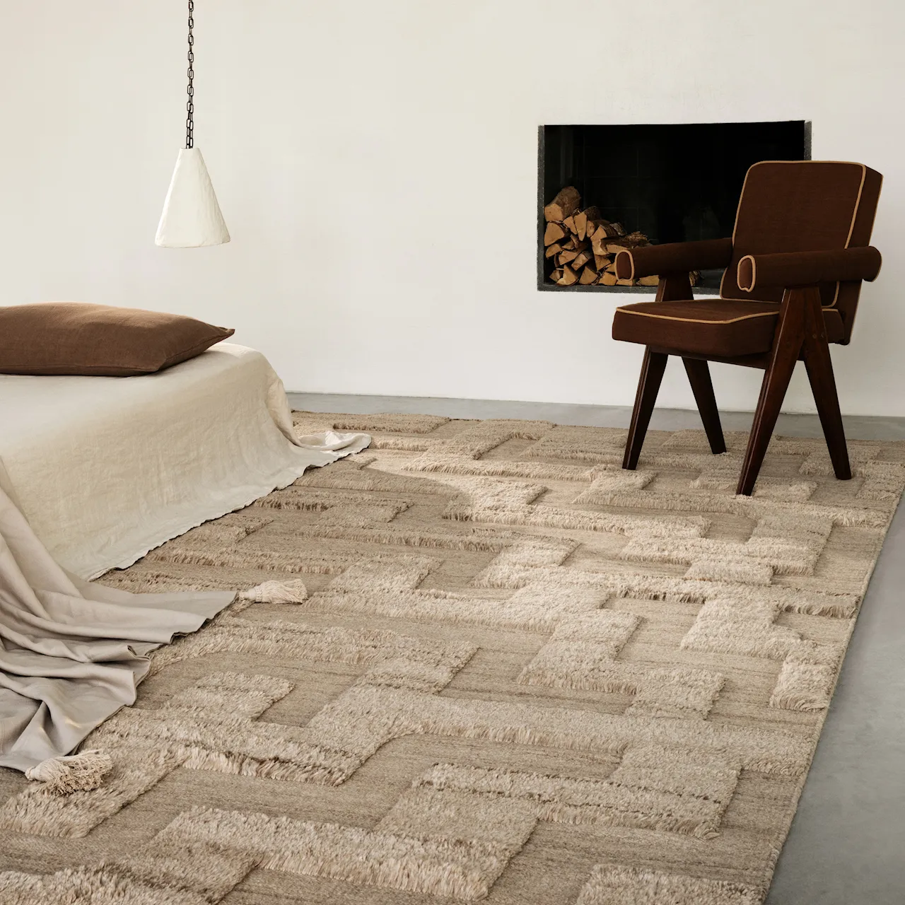 Boho Sand Mix wollen vloerkleed