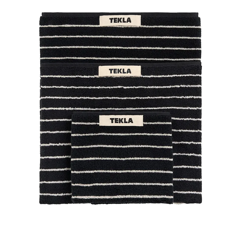Terry Black Stripes handdoek