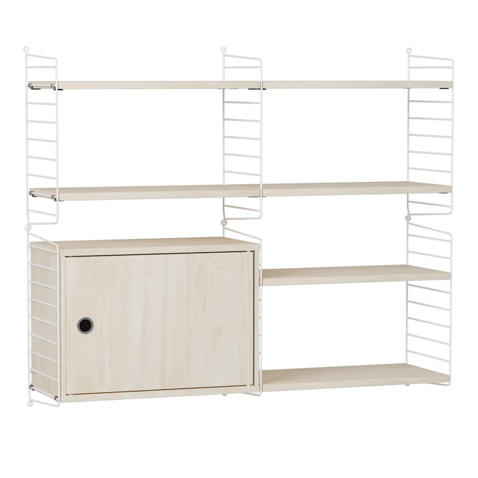 Living room shelving system R ash/white