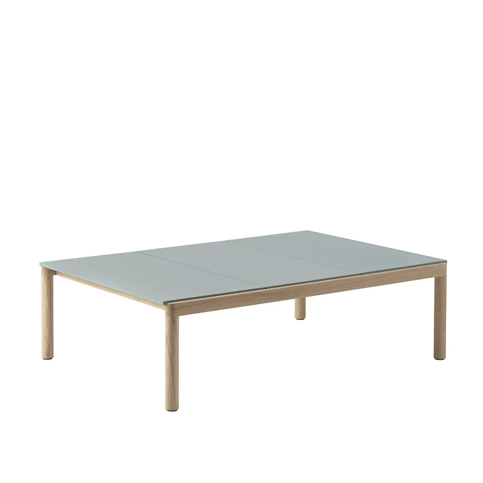 Couple Coffee Table / 120 x 84 x 35 cm - 3 Plain - Pale Blue/Oak