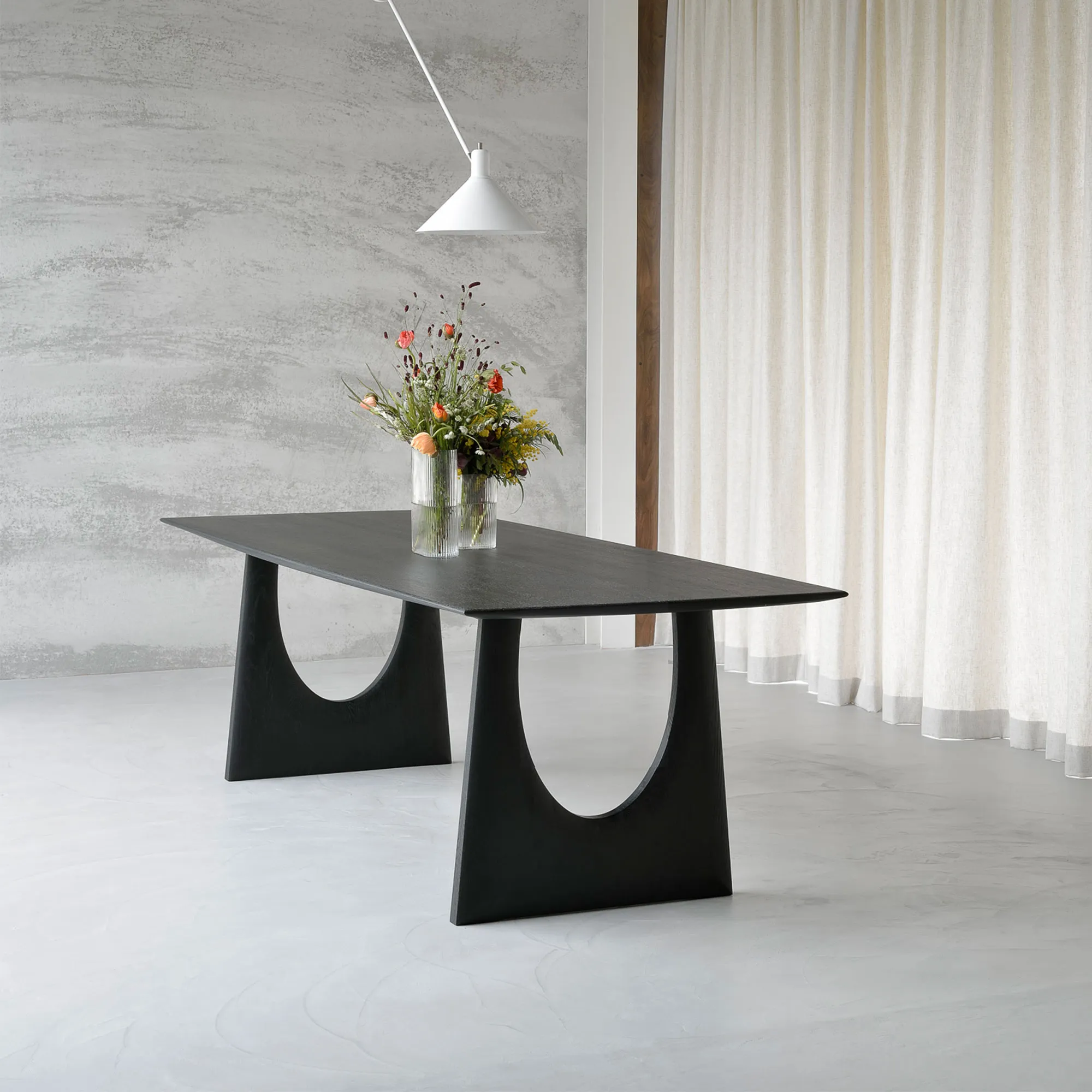Geometric Dining Table Black Oak - 3