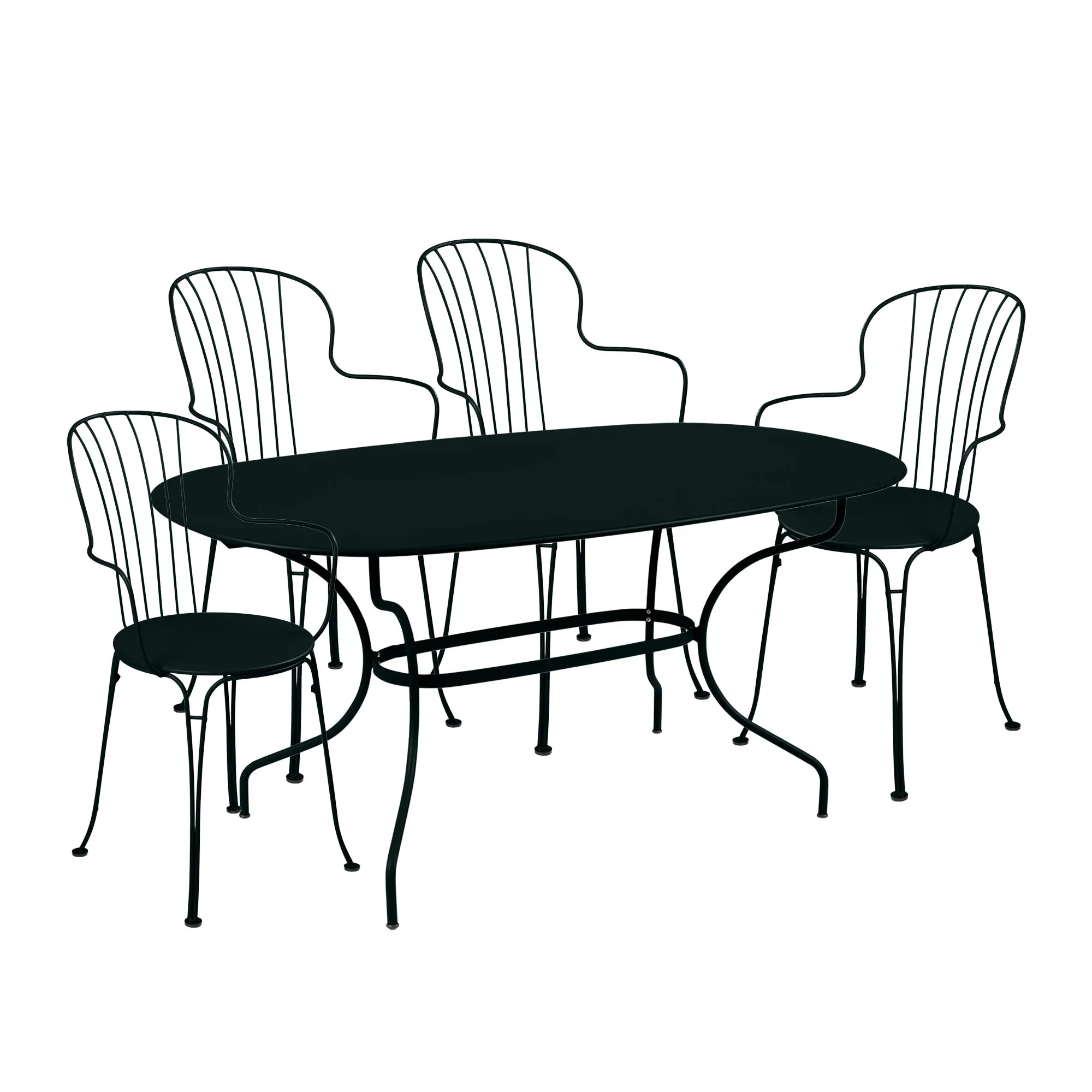 Opera+ dining set ovlat table & 4 armchairs - 1
