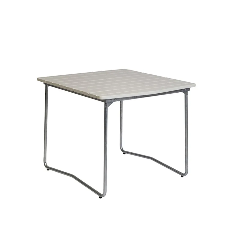 Table B31 84cm galvanized frame white lacquered oak