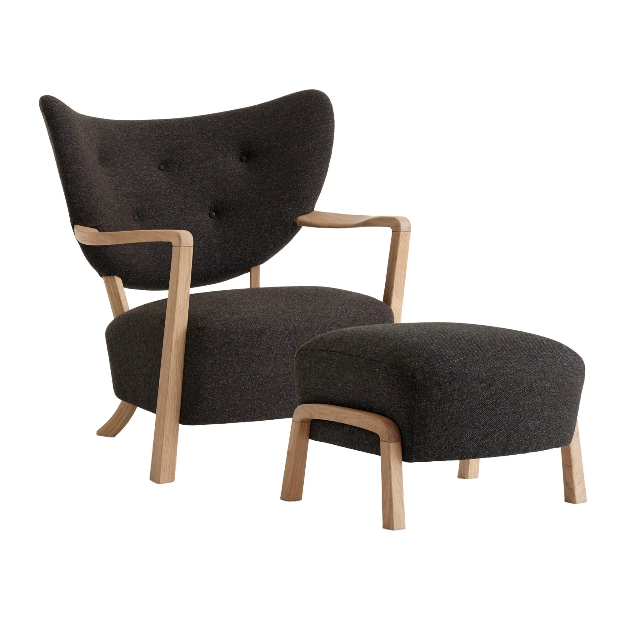 Wulff Lounge Chair ATD2 & Pouf ATD3 - Oak - 1