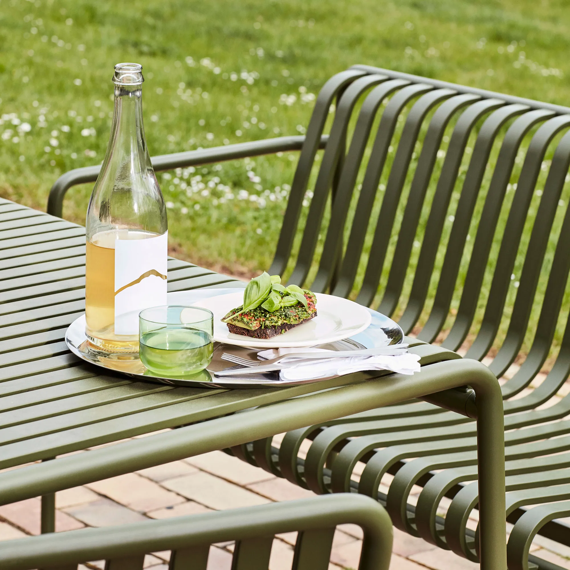 Palissade Dining Bench with Armrests - 4