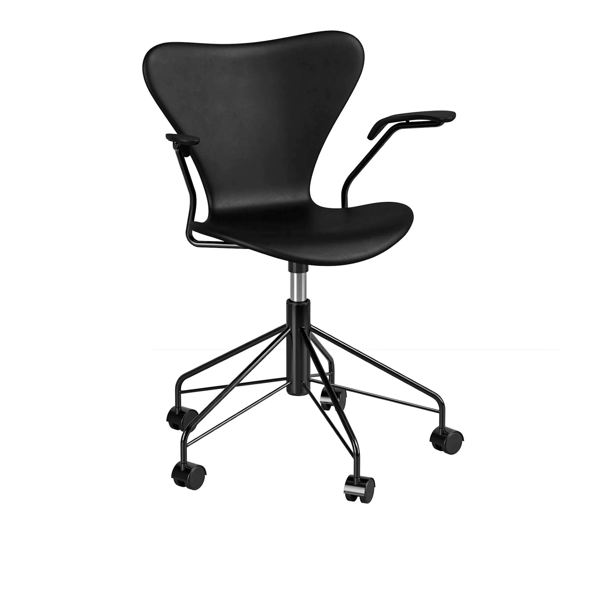 3217 Series 7 Office Chair Full Upholstered Black Special Edition - Fritz Hansen - Arne Jacobsen - NO GA