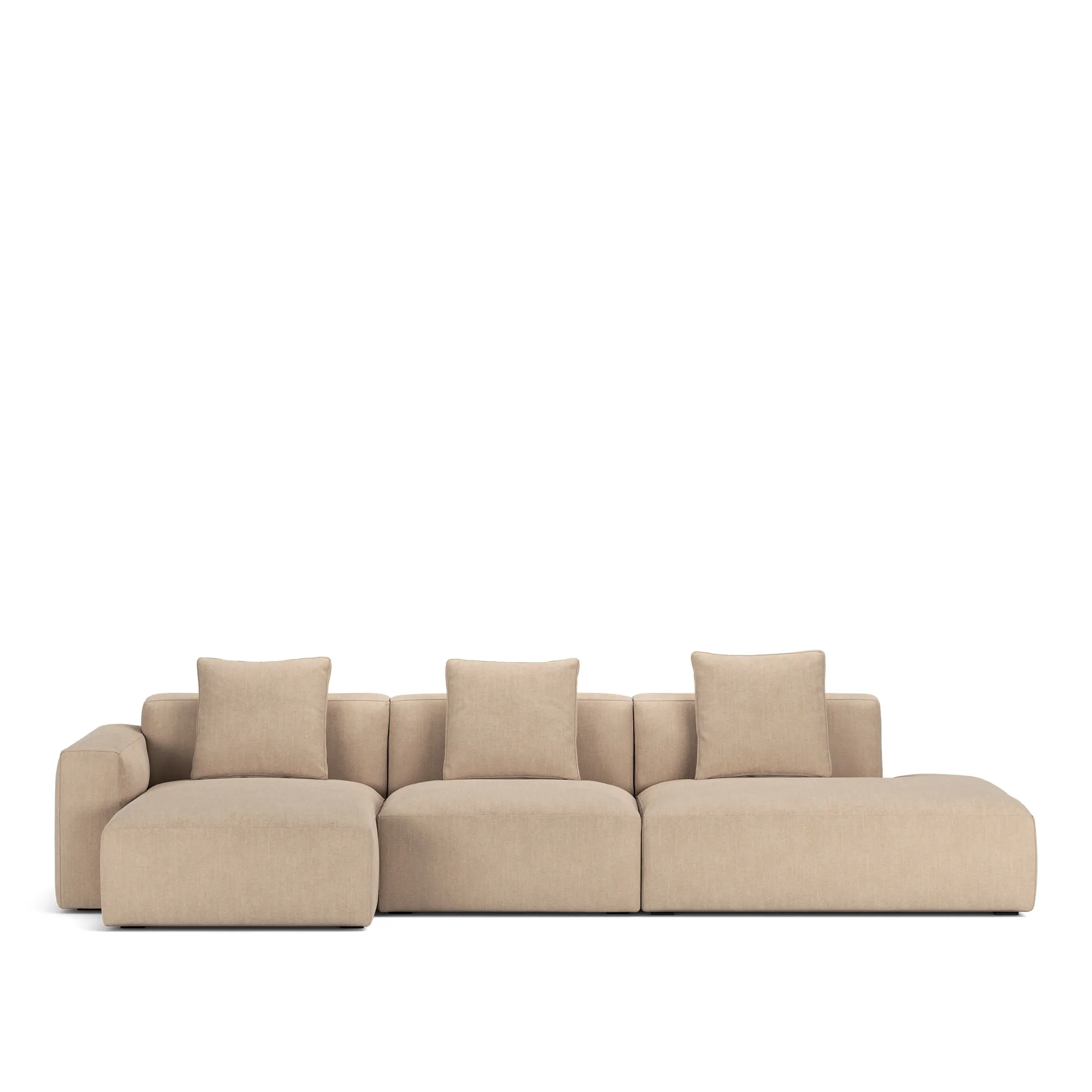 Brick 3-Seater Chaise Lounge Open End Right - 10