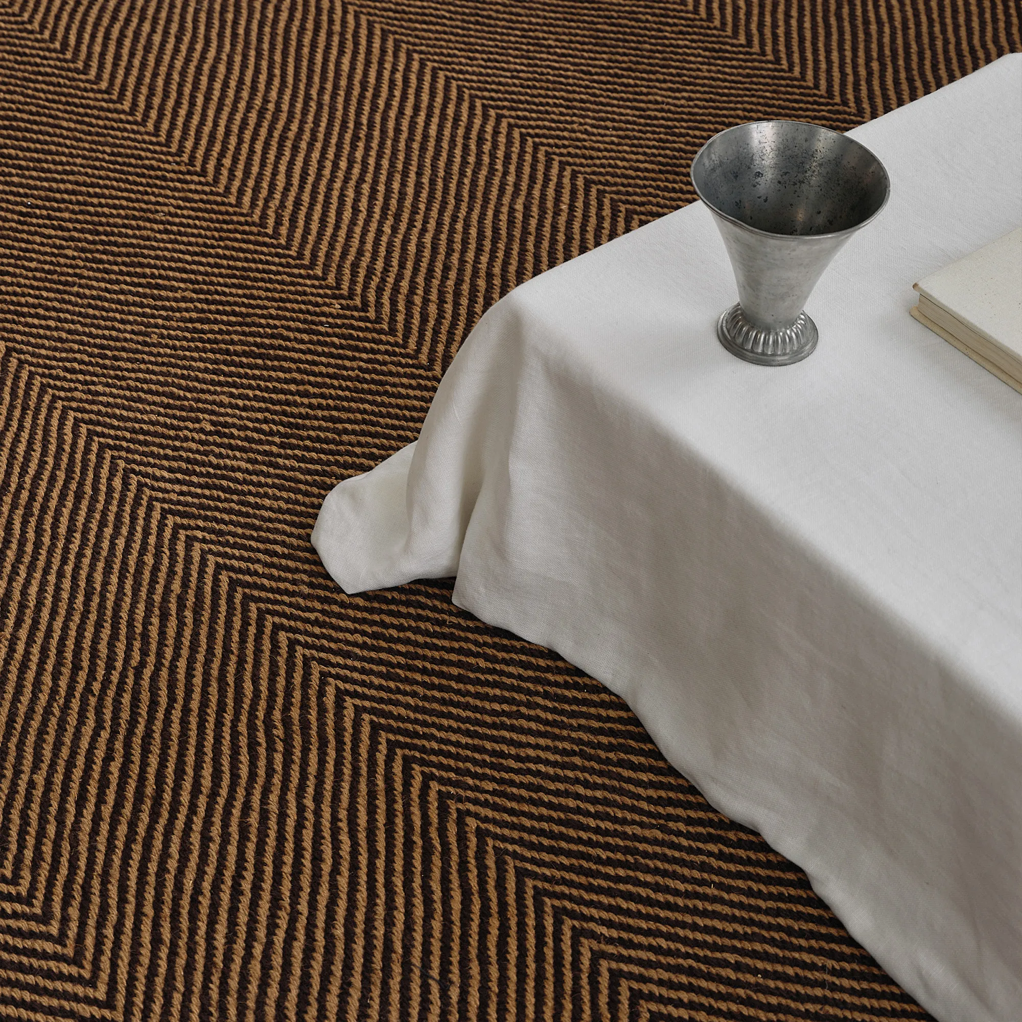 Jute Herringbone Natural/Brown matto - 7