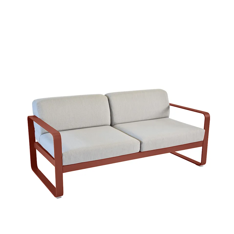 Bellevie 2 Seater Sofa - Flannel Grey Cushions/Red Ochre