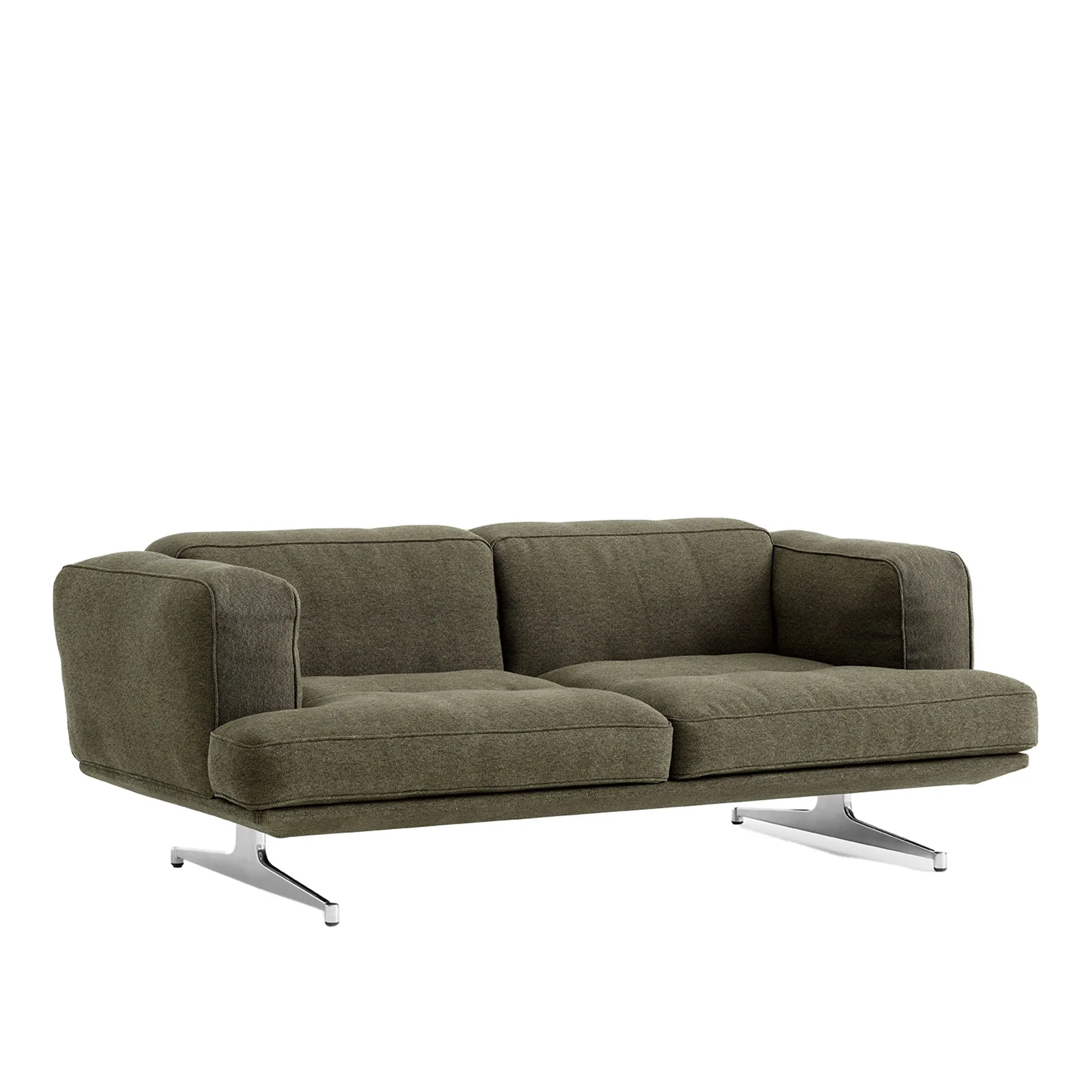 Inland AV22 2-seater sofa polished aluminium legs - 1