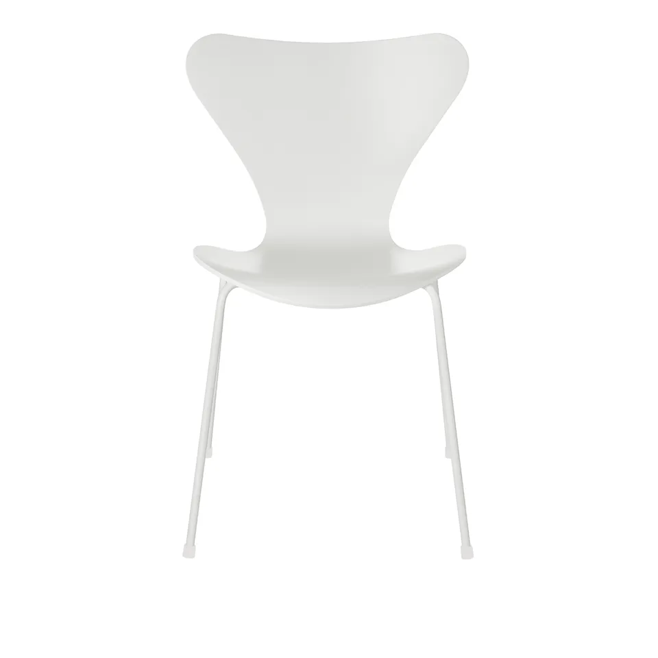 Series 7 chair 3107 beech veneer steel frame white