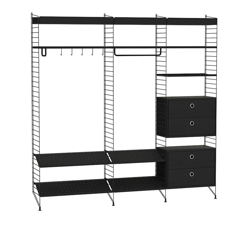 Hall Hyllsystem P Svart / Svart