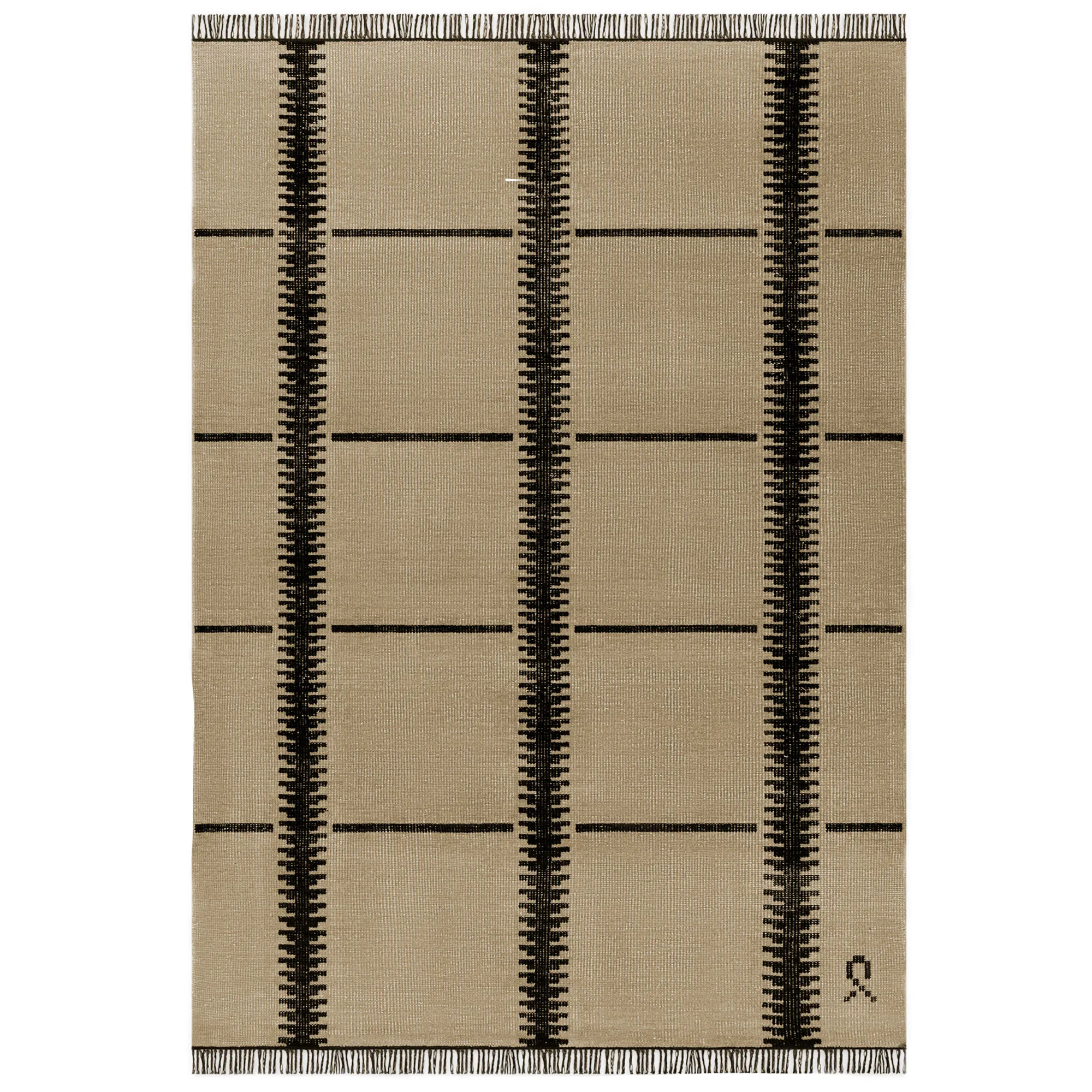 Elder 06 Black wool rug - 1