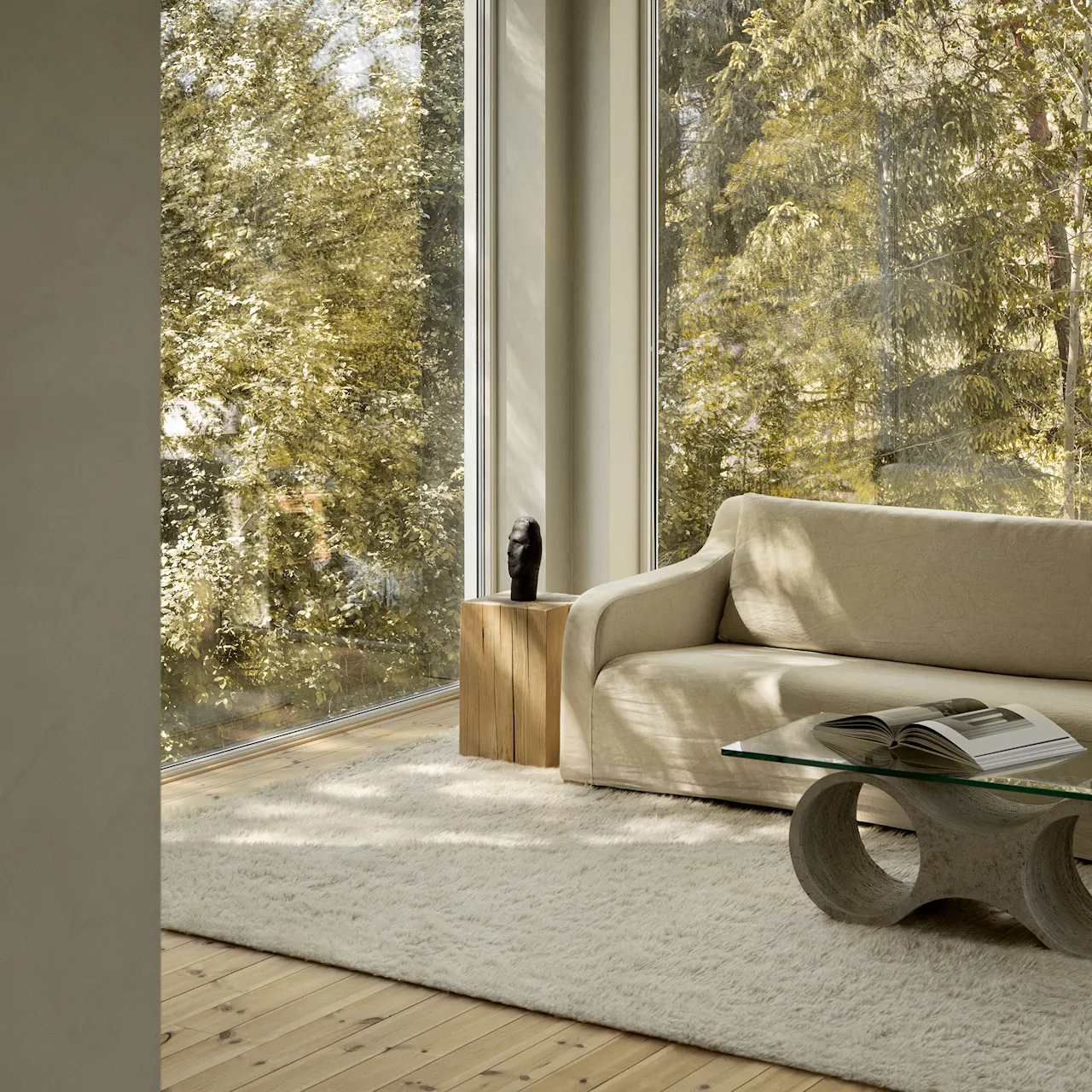 Fields Dusty White Wool Rug