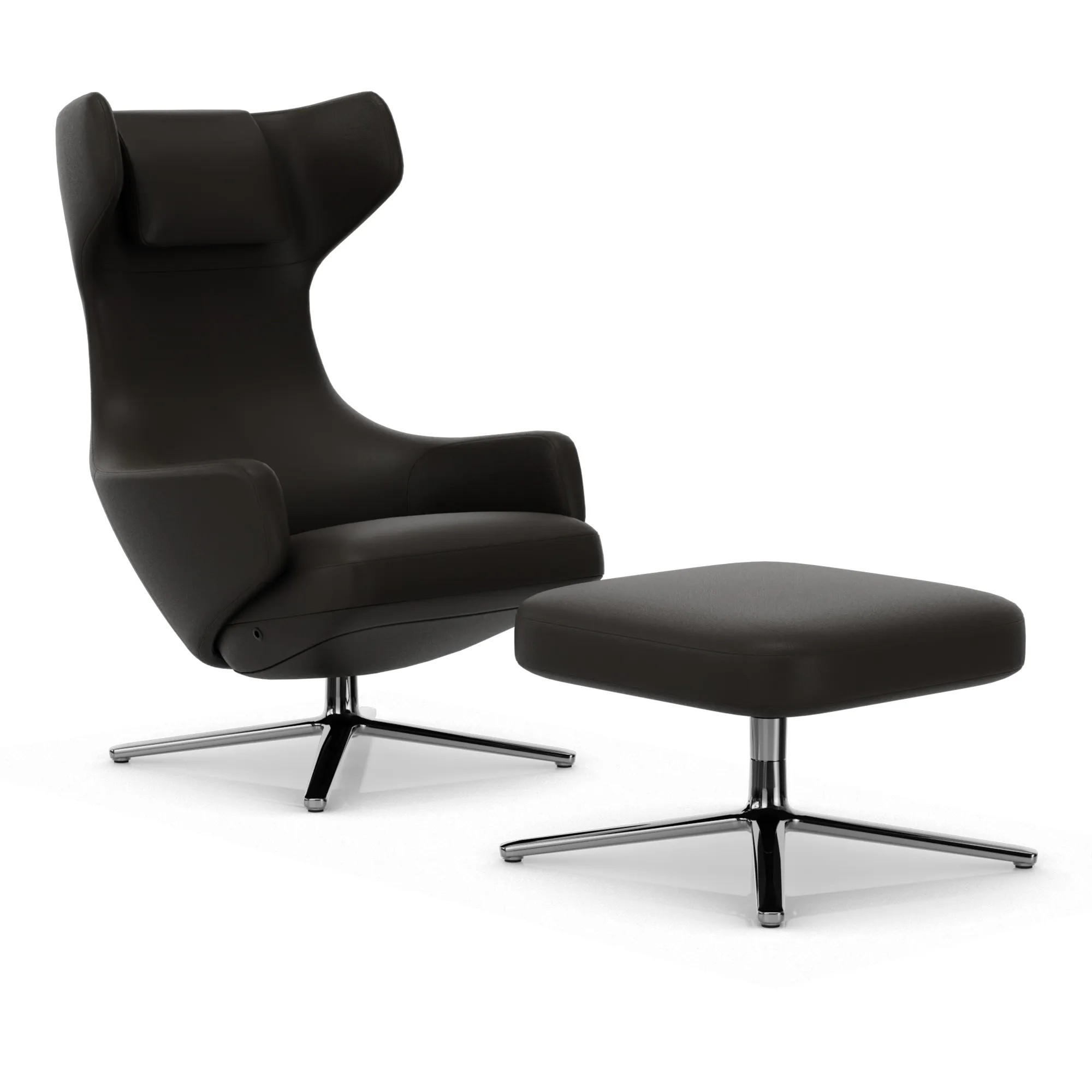 Grand Repos nojatuoli ja Repos Ottoman rahi Polished - 1
