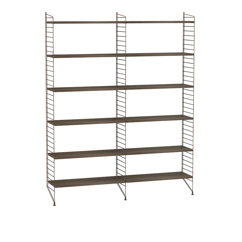 Living room shelving system A walnut/brown