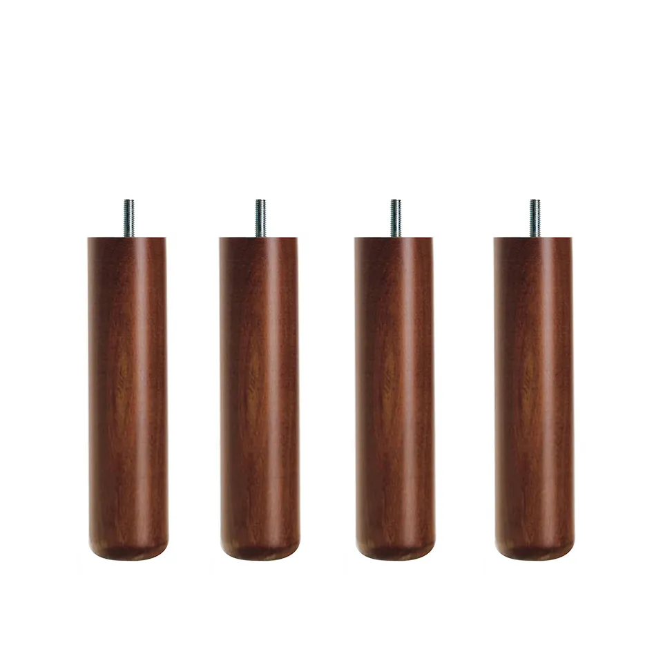 DUX Inspiration bed legs round walnut 4-pack