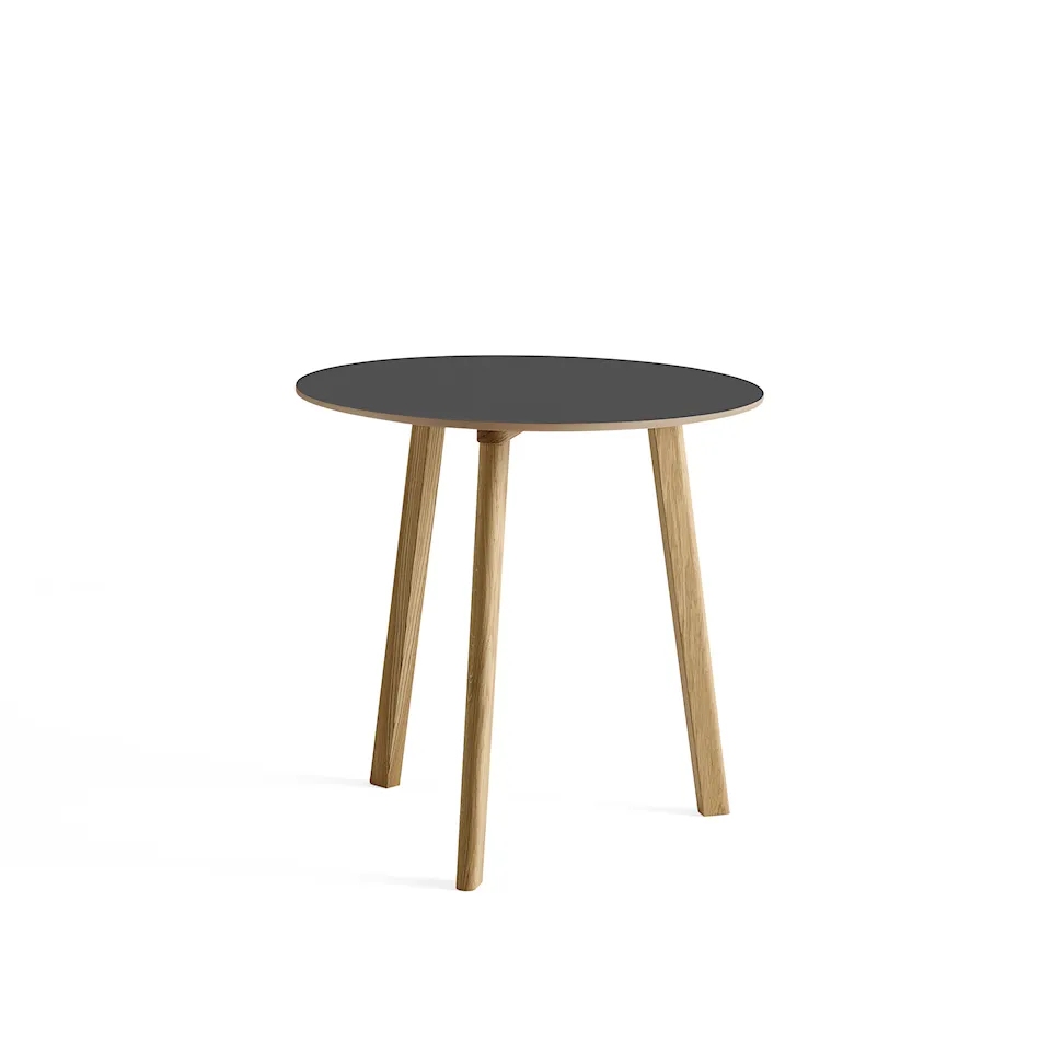 CPH Deux 220 2.0 Table Lacquered Oak Frame Ø75 X H73 Stone Grey Top Lacquered Beech Edge