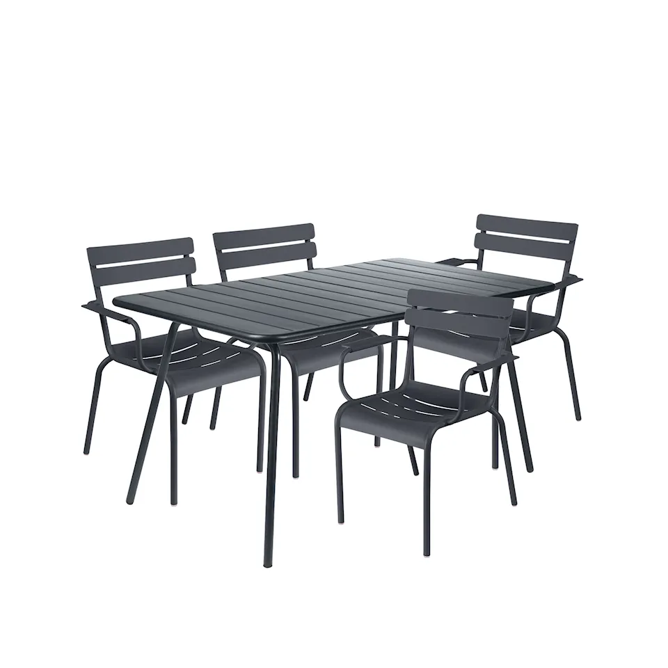 Luxembourg eetgroep tafel & 4 armstoelen