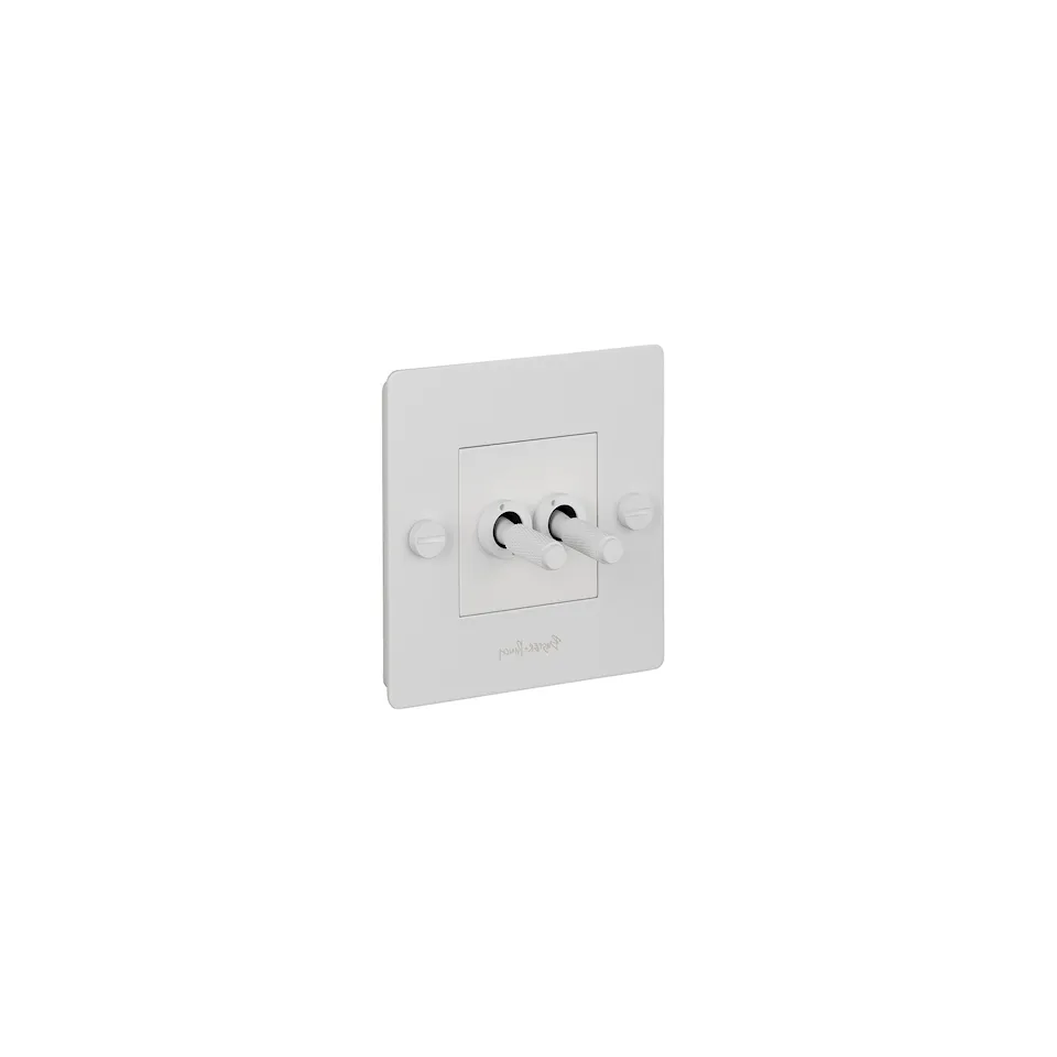 EU 1G Double Toggle Switch - White