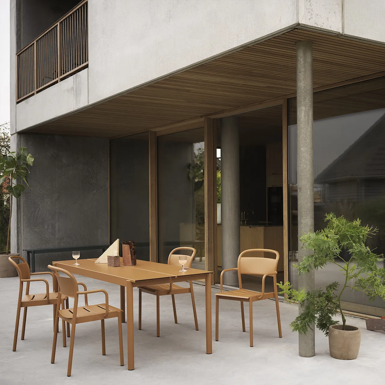 Linear Steel Table 200cm Burnt Orange