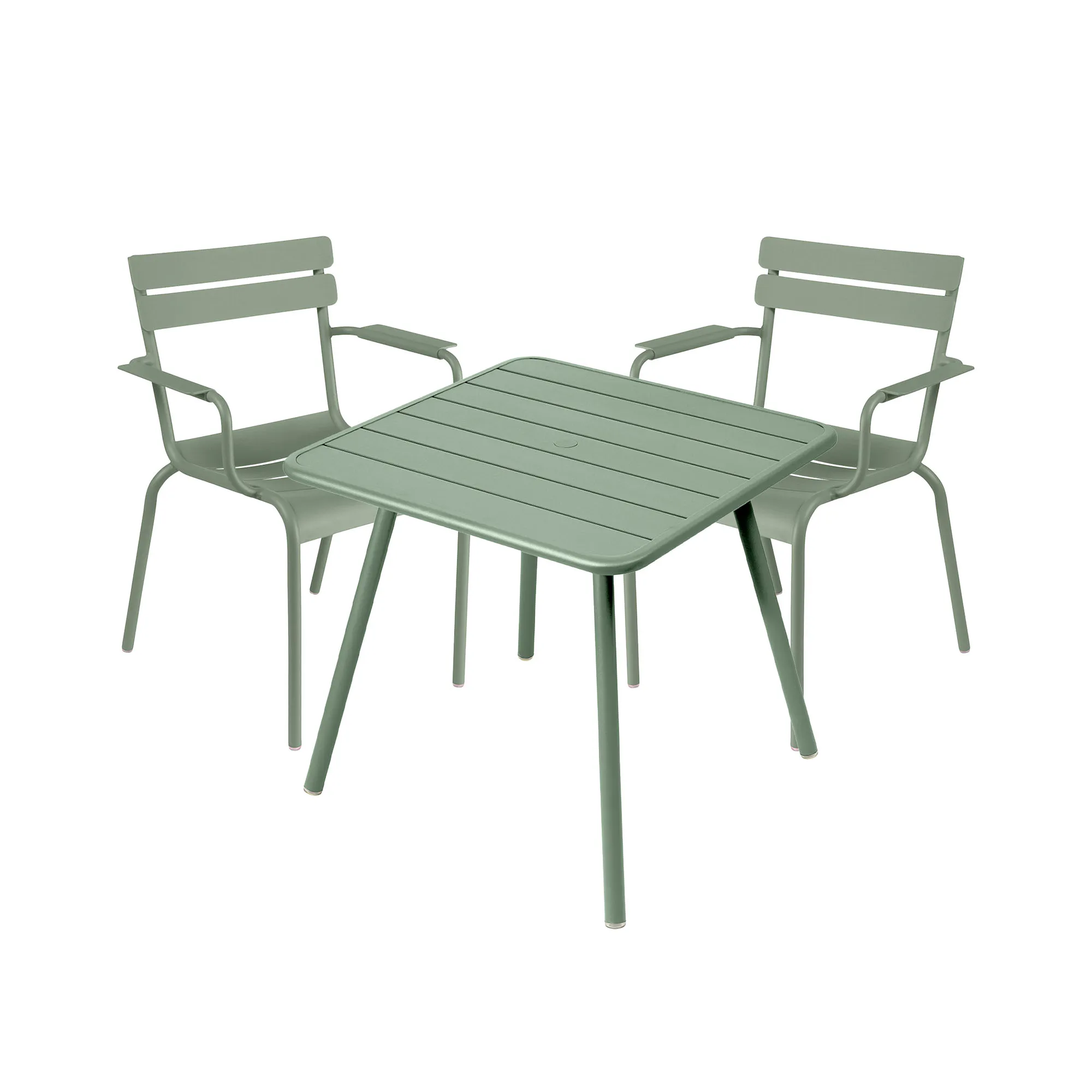 Luxembourg dining set four-legged table & 2 armchairs - 1