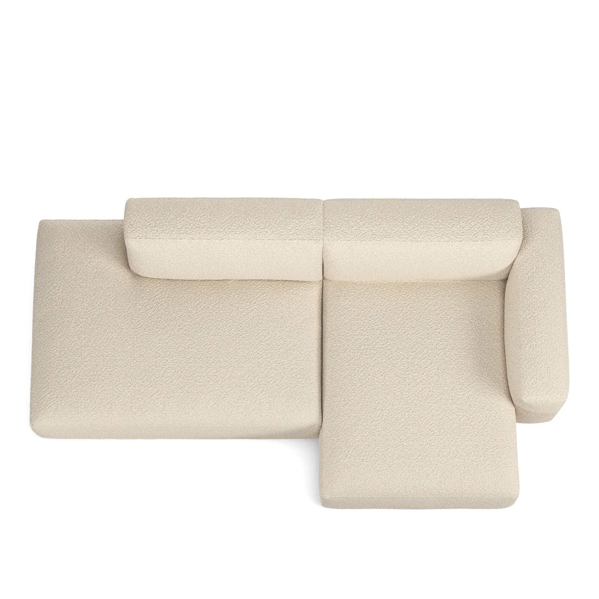 Brick 2-Seater Chaise Lounge Open End Left - 8