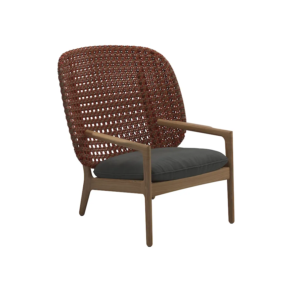 Kay High Back Lounge Chair, Frame Copper, Cat.B Blend Coal