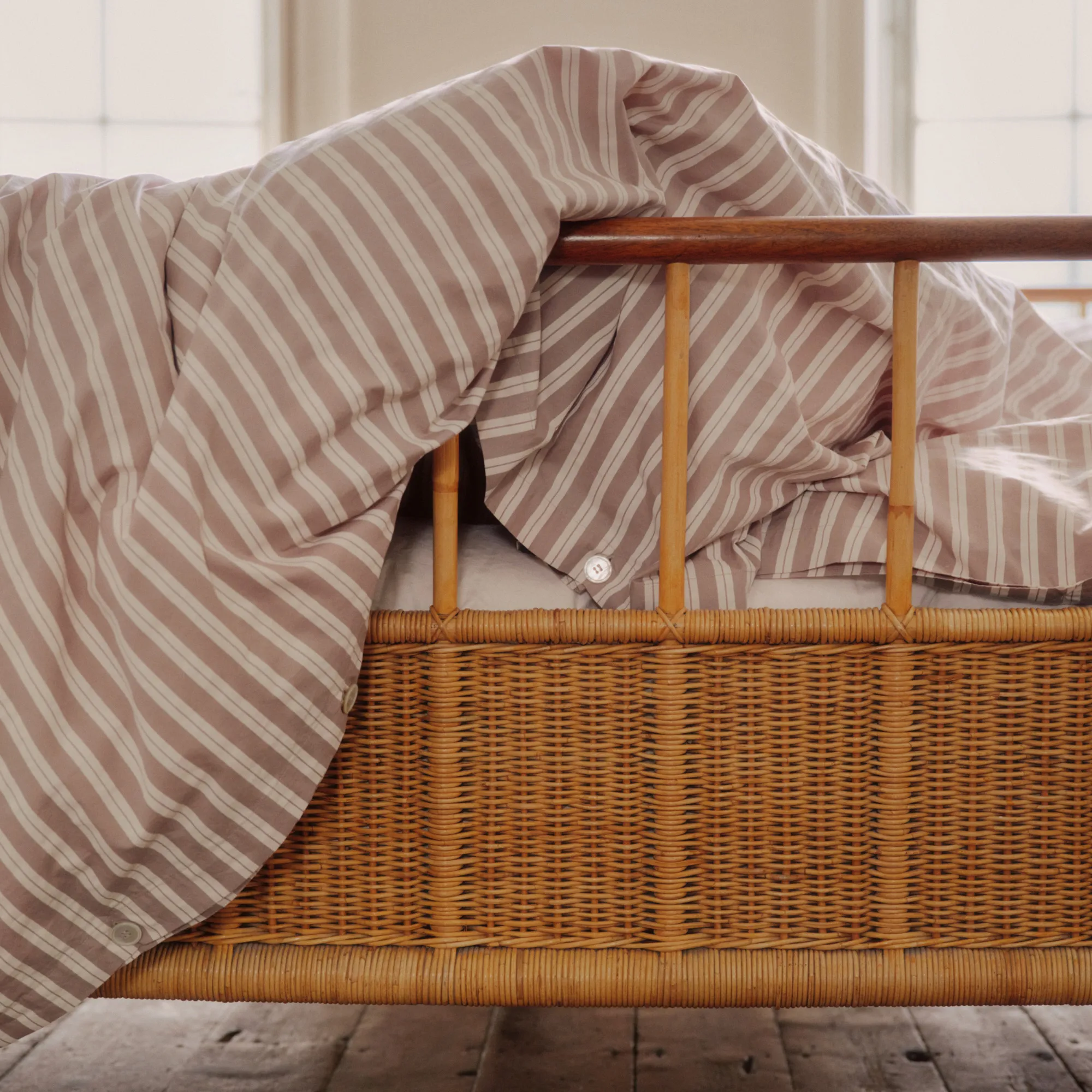 Percale Clay Stripes Duvet Cover - 3