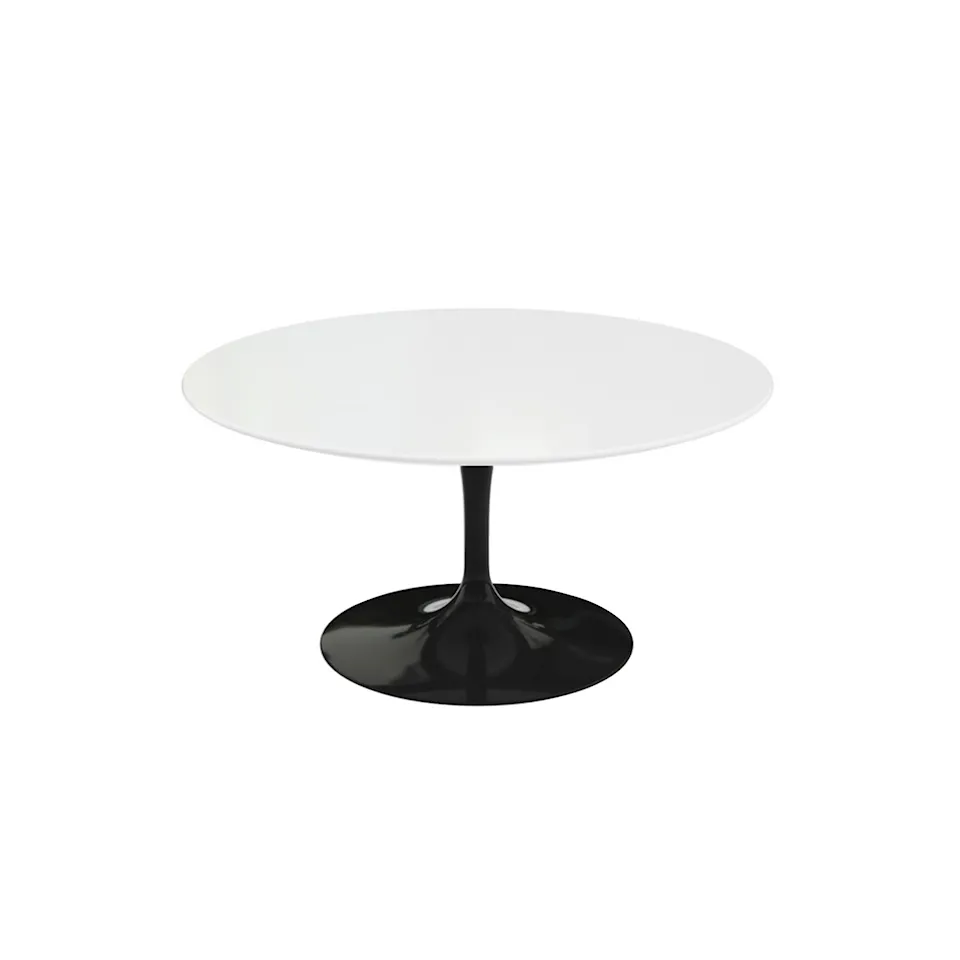 Saarinen Low Round Table For Outdoor, H: 38 cm, Ø 91 cm, Svart underrede