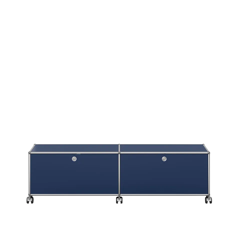 USM Haller 43 Low media unit, Steel Blue